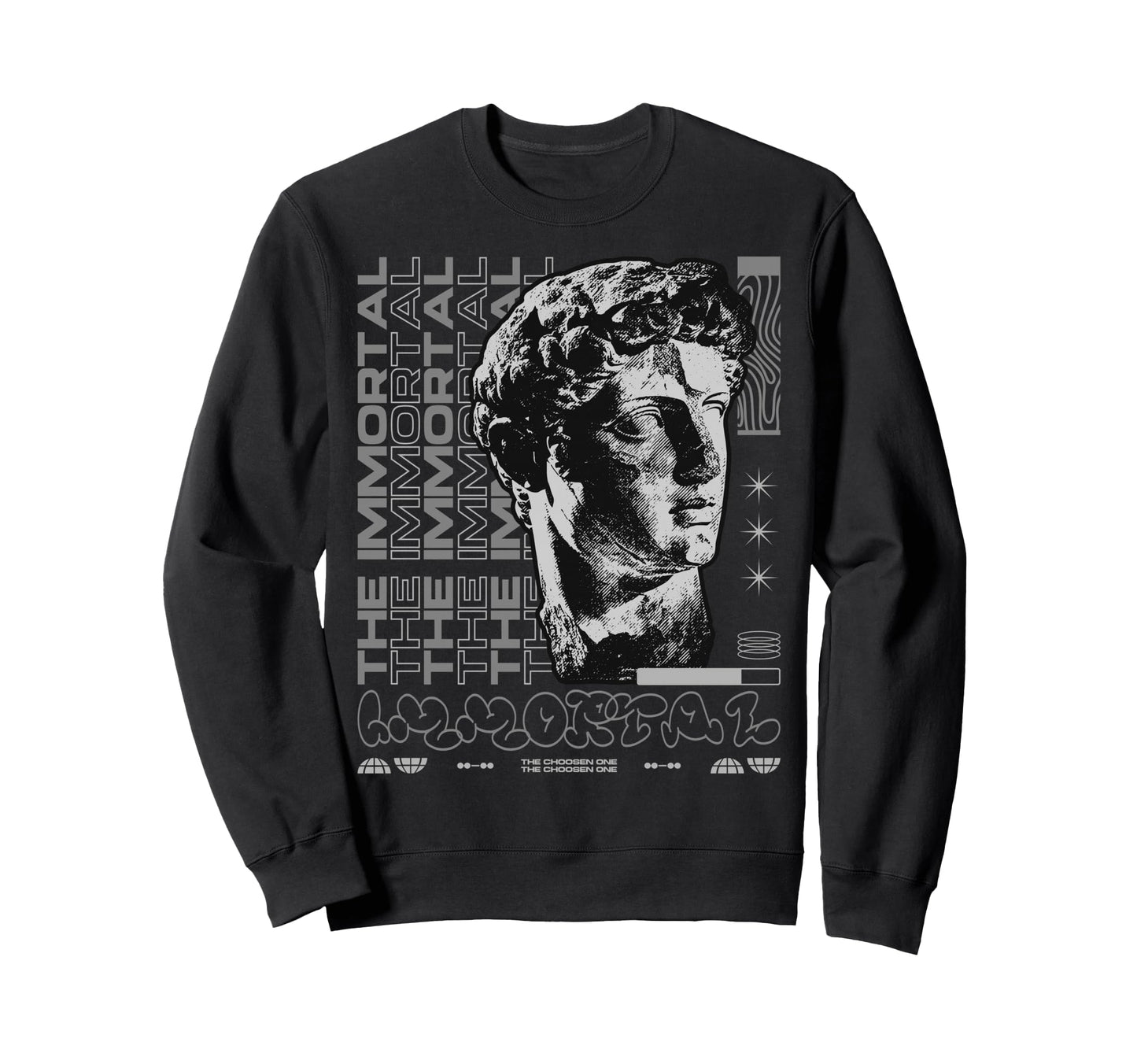 Y2K Immortal Bold Urban Graffiti Sweatshirt - Custom Art Print Unisex - T-Shirt, Sweatshirt, Hoodie