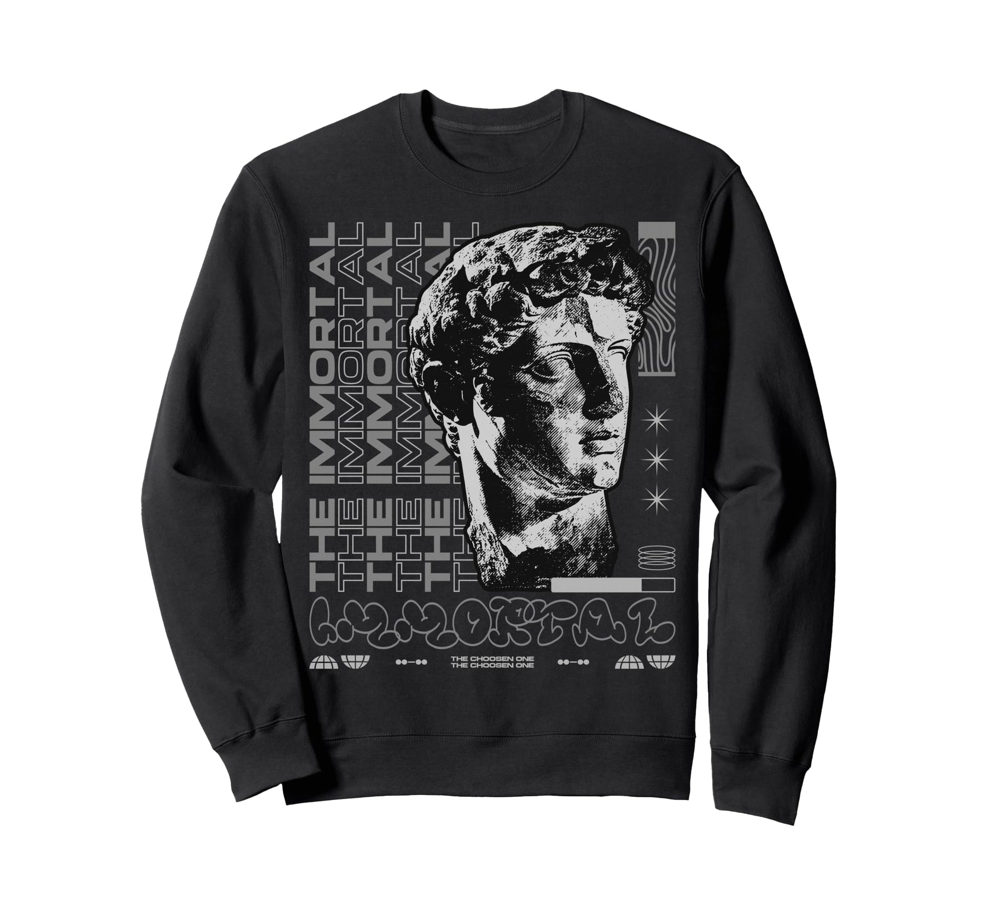 Y2K Immortal Bold Urban Graffiti Sweatshirt - Custom Art Print Unisex - T-Shirt, Sweatshirt, Hoodie