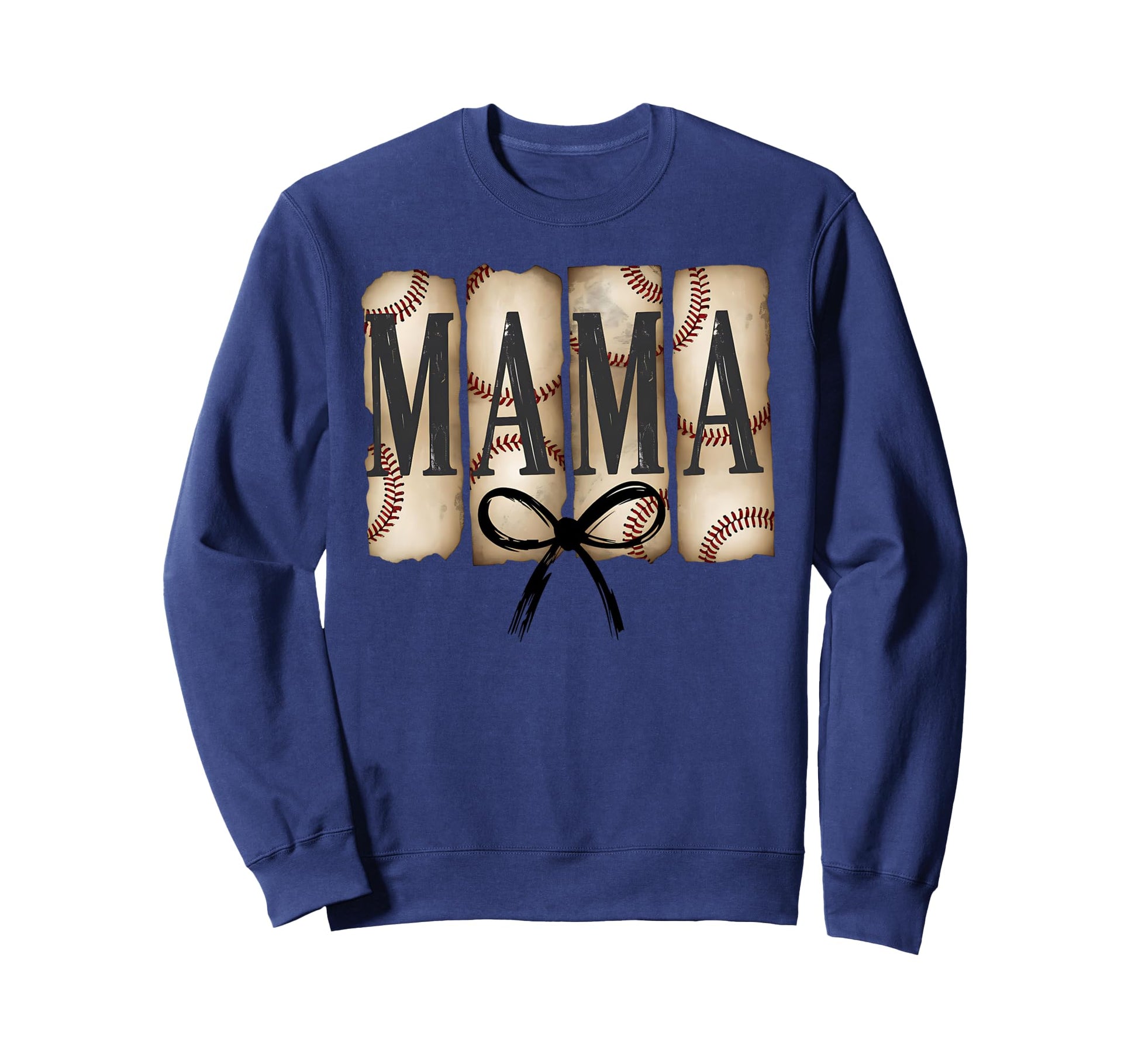 Mama Mothers Day Coquette Bow Baseball Sweatshirt - Graphic Print Unisex - T-Shirt, Sweatshirt, Hoodie