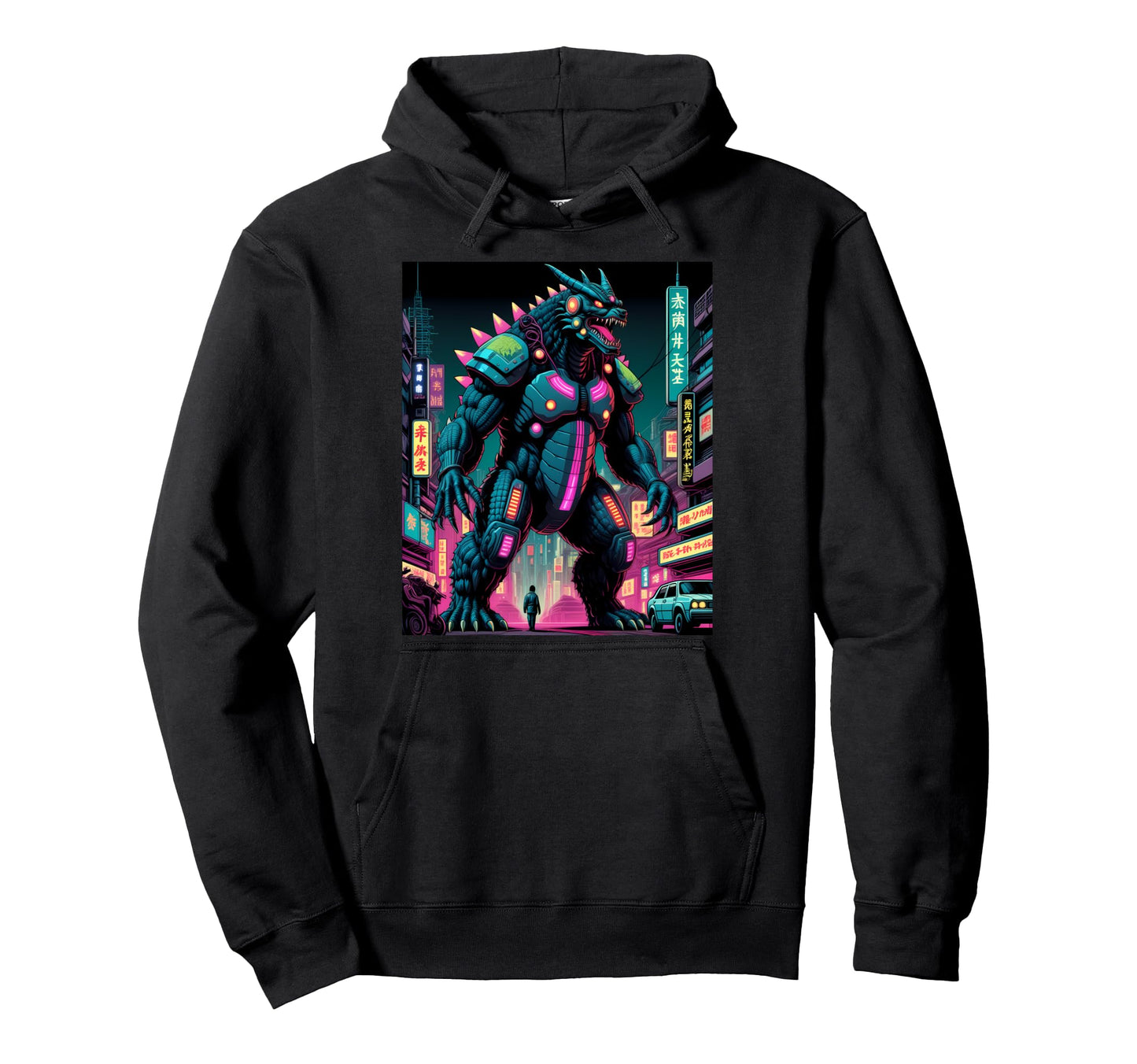 Vaporwave Kaiju 80S Synthwave Hoodie - Trendy Graphic for Adults - T-Shirt, Sweatshirt, Hoodie