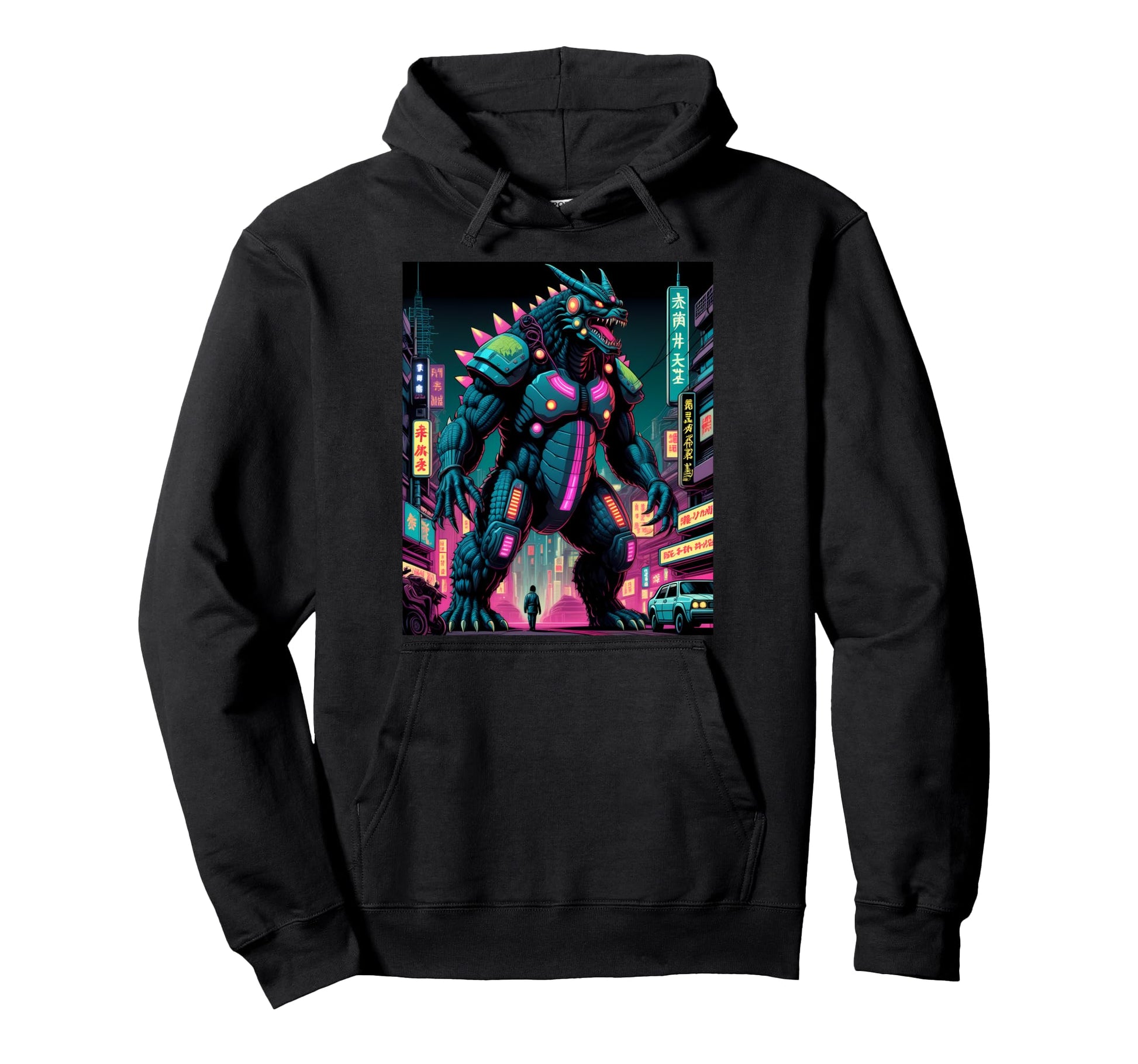 Vaporwave Kaiju 80S Synthwave Hoodie - Trendy Graphic for Adults - T-Shirt, Sweatshirt, Hoodie