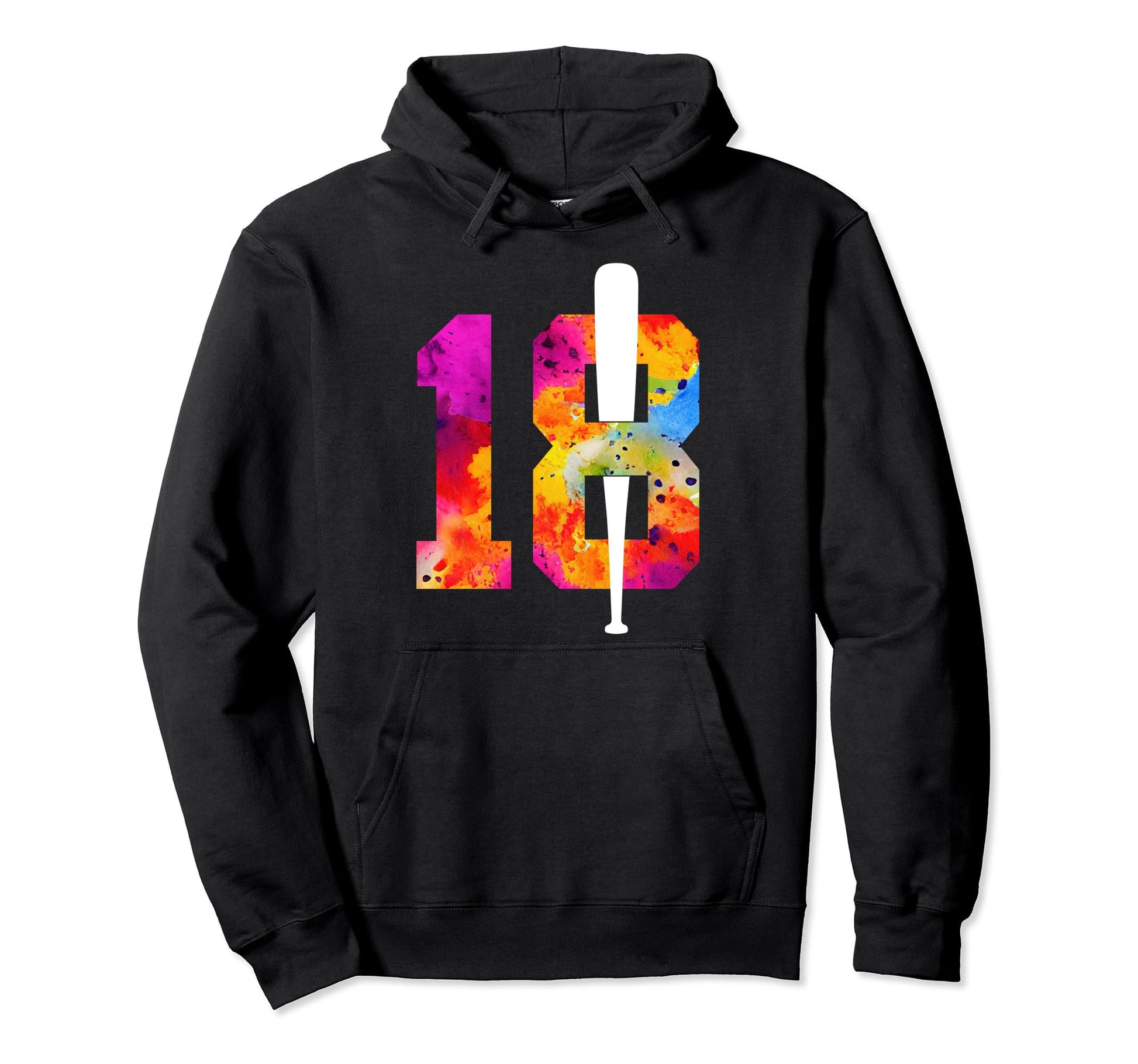Number 18 Years Baseball 18Th Hoodie - Aesthetic Graphic for Adults - T-Shirt, Sweatshirt, Hoodie