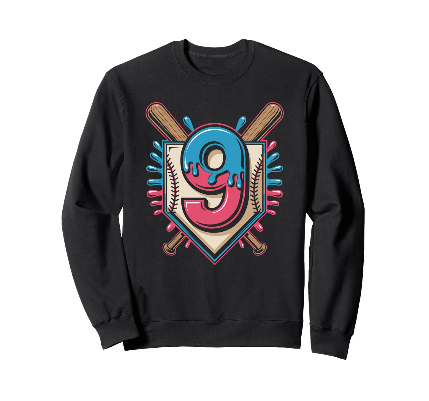 Ice Cream Drip Baseball Sweatshirt - Casual Everyday Wear for Adults - T-Shirt, Sweatshirt, Hoodie