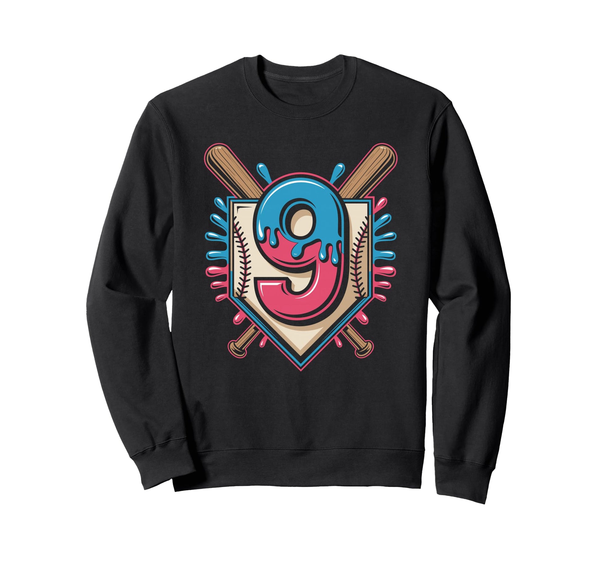 Ice Cream Drip Baseball Sweatshirt - Casual Everyday Wear for Adults - T-Shirt, Sweatshirt, Hoodie