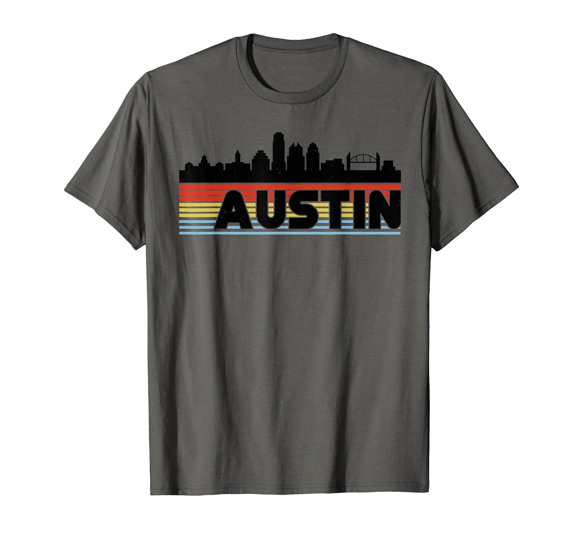 Austin Rainbow Striped City T-Shirt - Graphic Print Men Women - T-Shirt, Sweatshirt, Hoodie