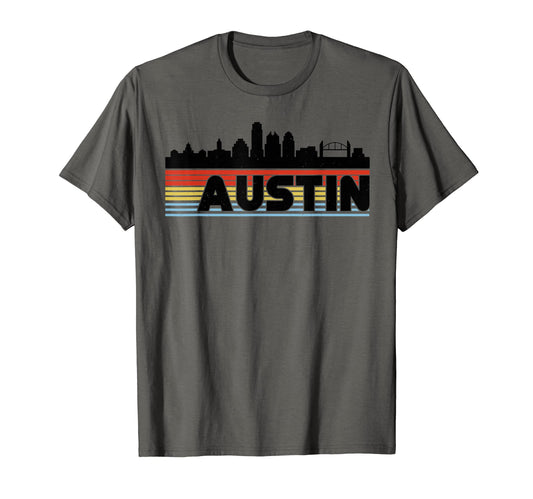 Austin Rainbow Striped City T-Shirt - Graphic Print Men Women - T-Shirt, Sweatshirt, Hoodie