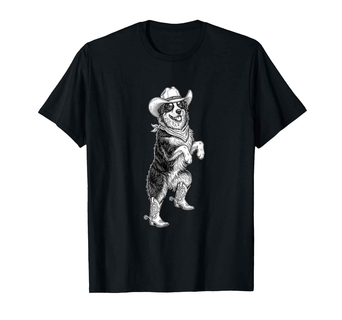Howdy Australian Shepherd Cowboy T-Shirt - Unique Graphic Men Women - T-Shirt, Sweatshirt, Hoodie
