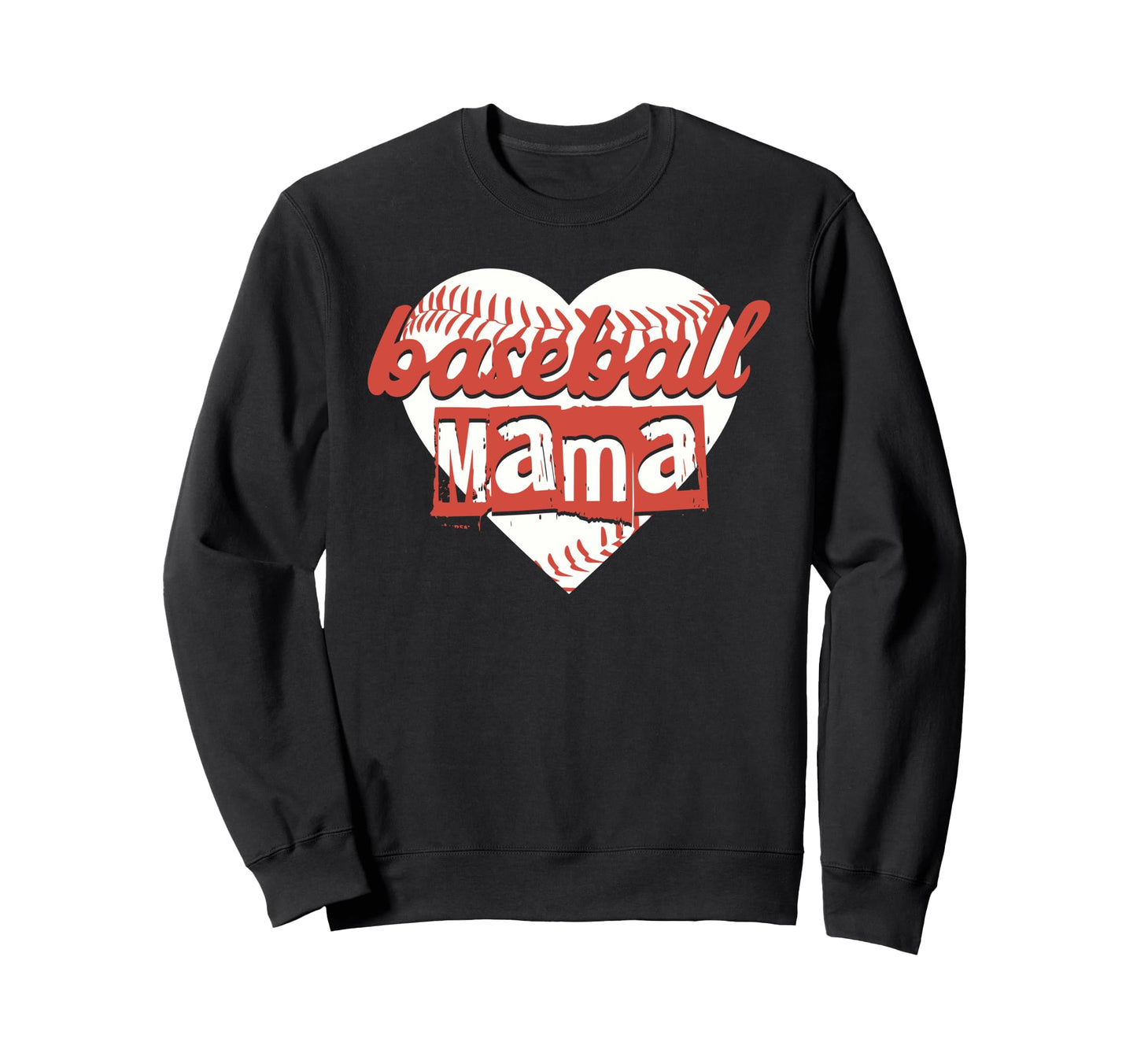 Funny Baseball Mama Heart Game Day Sweatshirt - Fun Novelty Design Unisex - T-Shirt, Sweatshirt, Hoodie