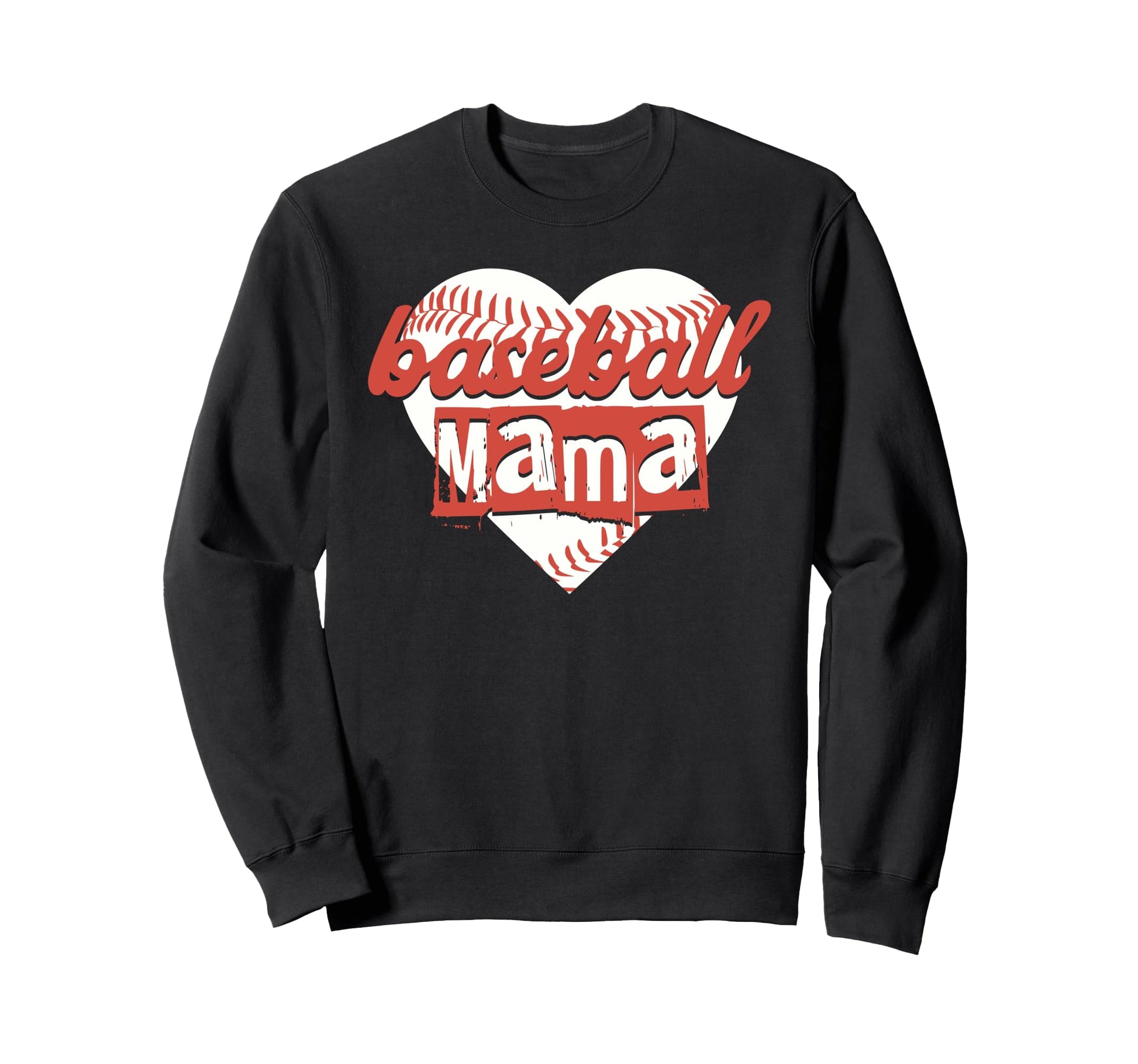 Funny Baseball Mama Heart Game Day Sweatshirt - Fun Novelty Design Unisex - T-Shirt, Sweatshirt, Hoodie