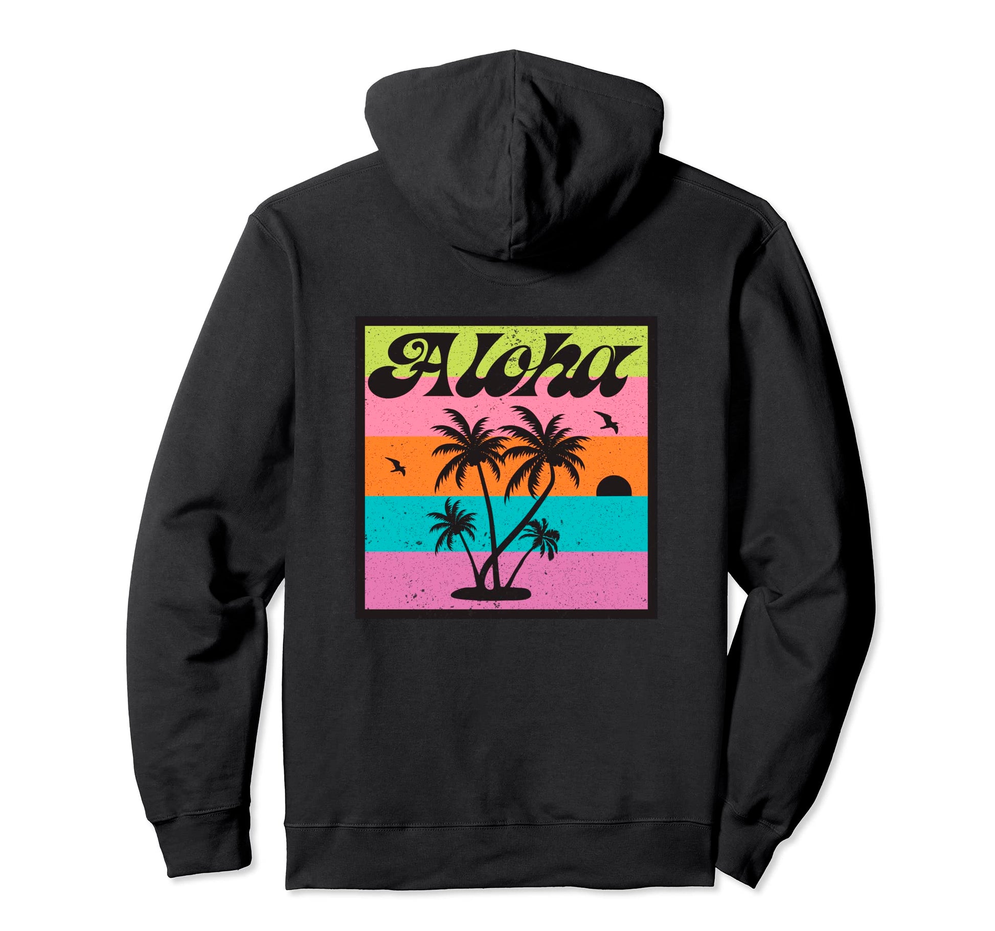 Groovy Aloha Striped 60S Hawaiian Beach Hoodie - Novelty Apparel Unisex - T-Shirt, Sweatshirt, Hoodie
