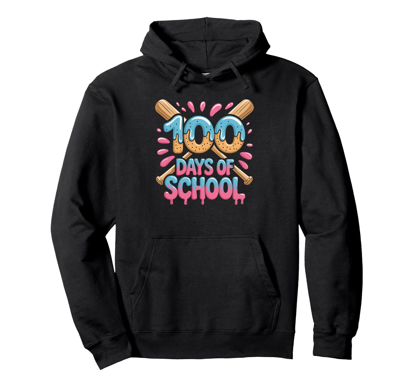 Baseball 100Th Day School Home Run Hoodie - Minimalist Print for Adults - T-Shirt, Sweatshirt, Hoodie