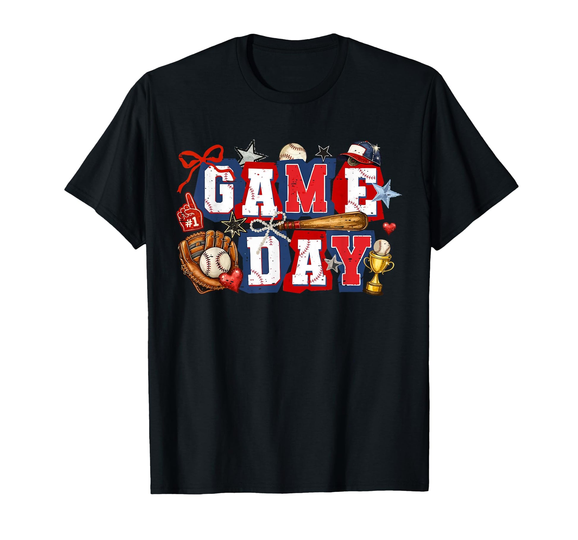 Funny Game Day Baseball Coquette Bow T-Shirt - Trendy Graphic Men Women - T-Shirt, Sweatshirt, Hoodie