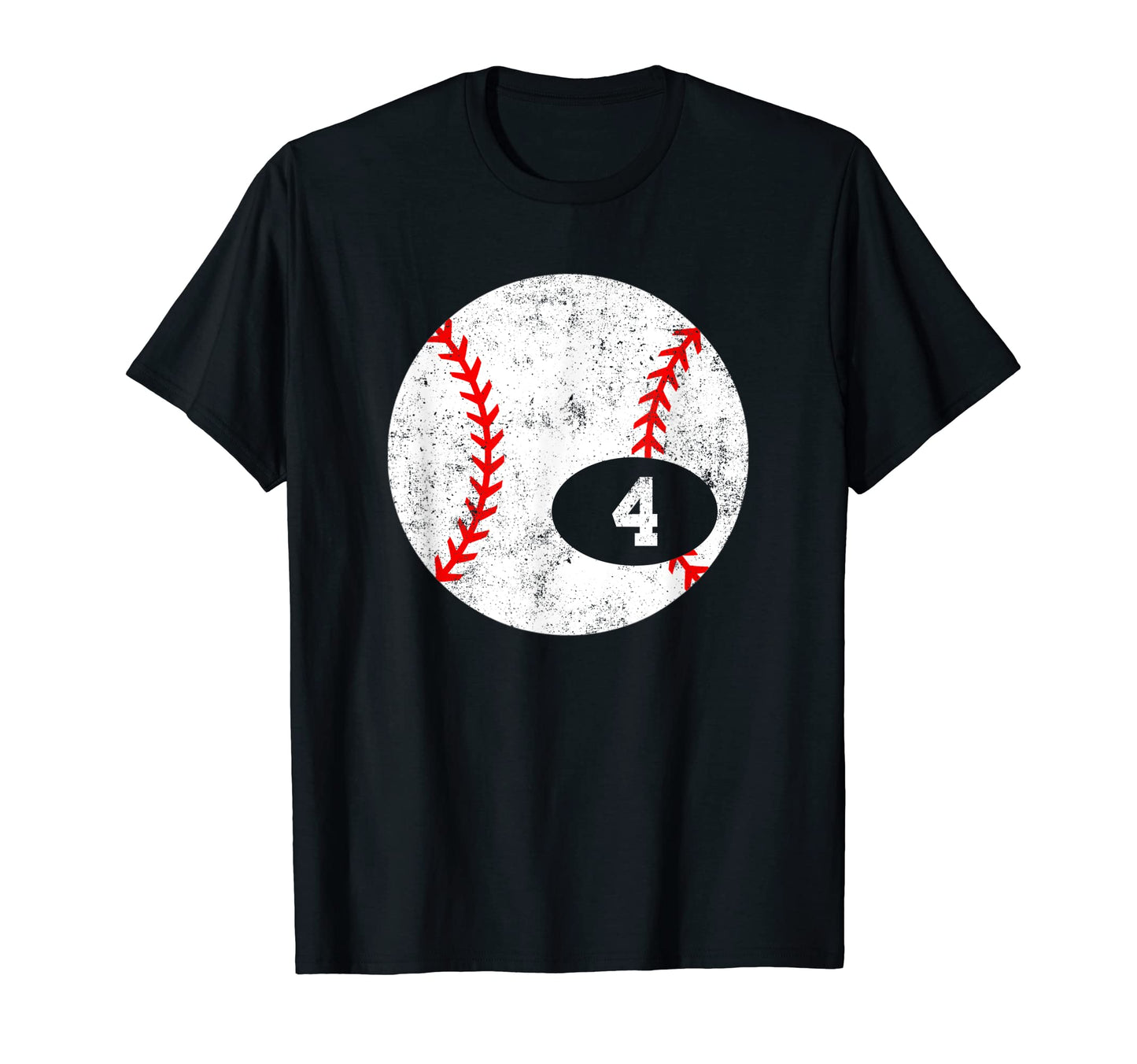 Baseball Sport 4 Jersey Number Distressed T-Shirt - Unique Graphic Unisex - T-Shirt, Sweatshirt, Hoodie