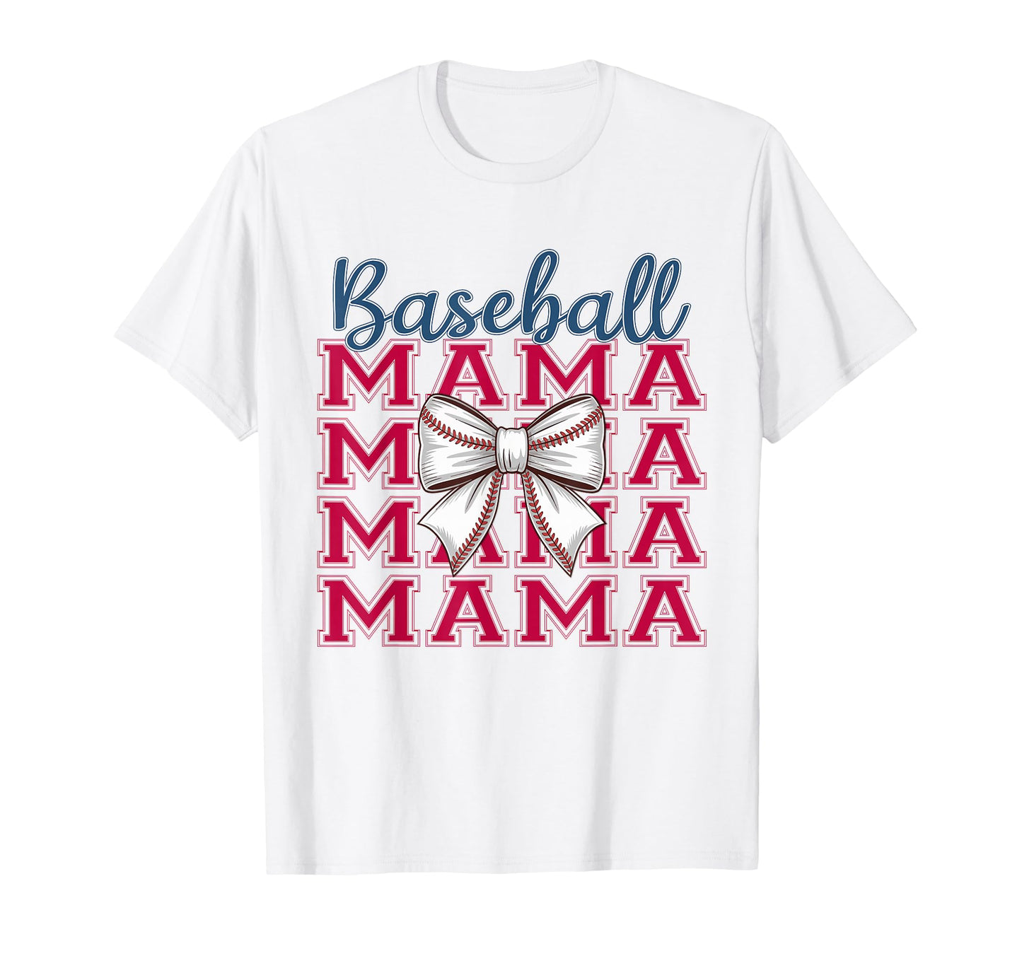 Baseball Mama Coquette Bow Mom Mothers T-Shirt - Unique Graphic for Adults - T-Shirt, Sweatshirt, Hoodie