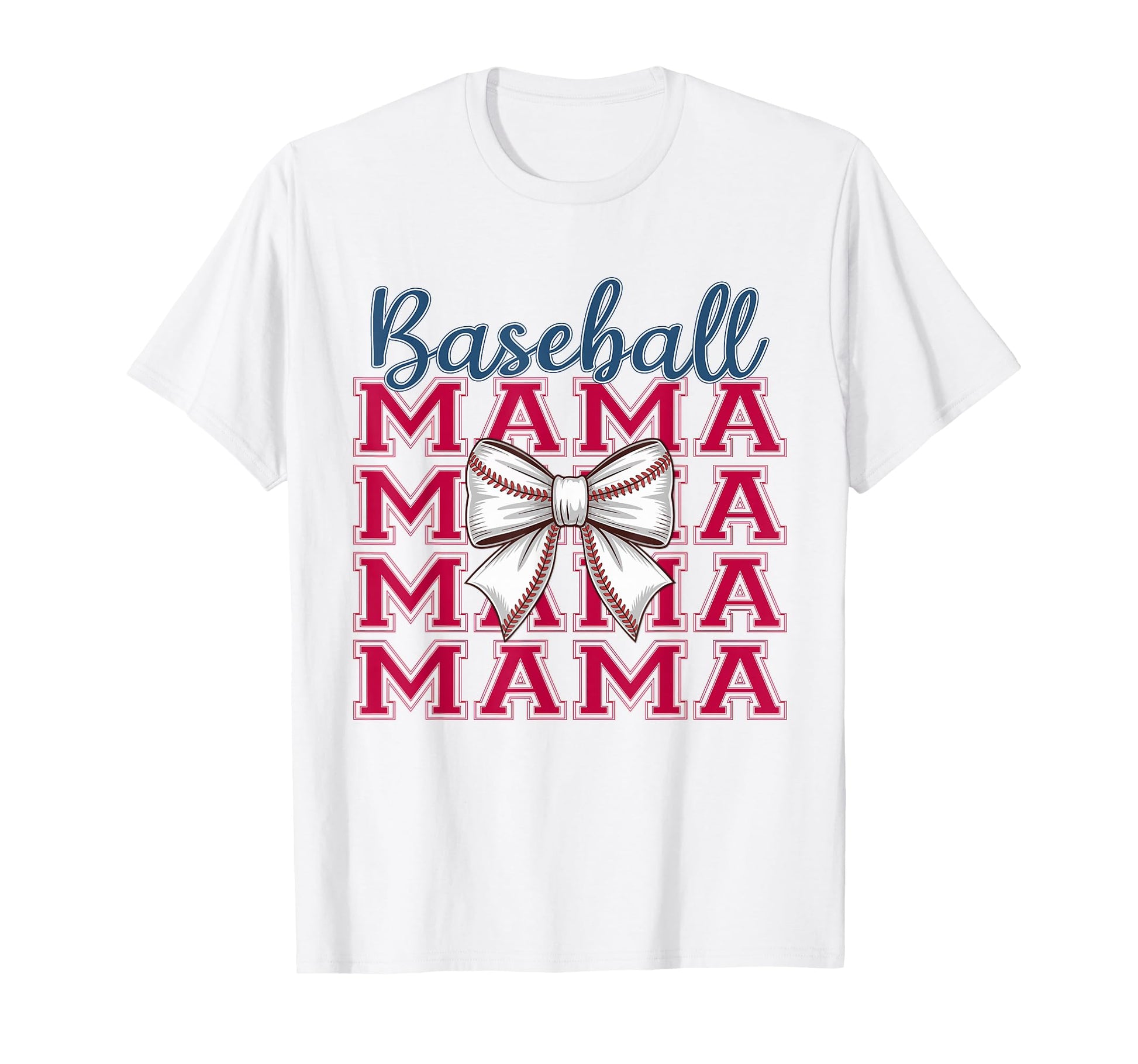 Baseball Mama Coquette Bow Mom Mothers T-Shirt - Unique Graphic for Adults - T-Shirt, Sweatshirt, Hoodie