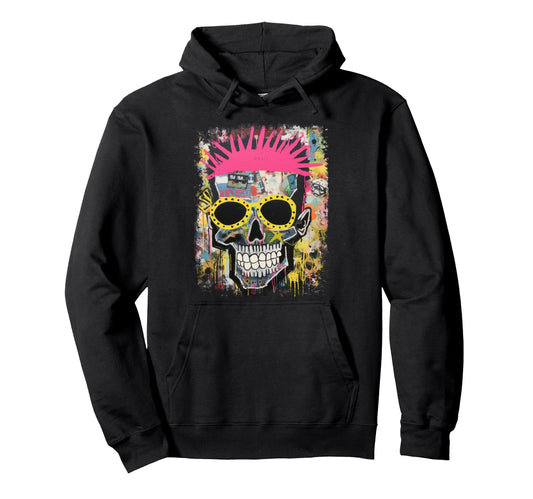 Aesthetic Streetwear Skull Hoodie - Graphic Print for Adults - T-Shirt, Sweatshirt, Hoodie