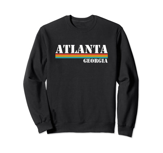 Atlanta Georgia Stripes Sweatshirt - Graphic Print Men Women - T-Shirt, Sweatshirt, Hoodie