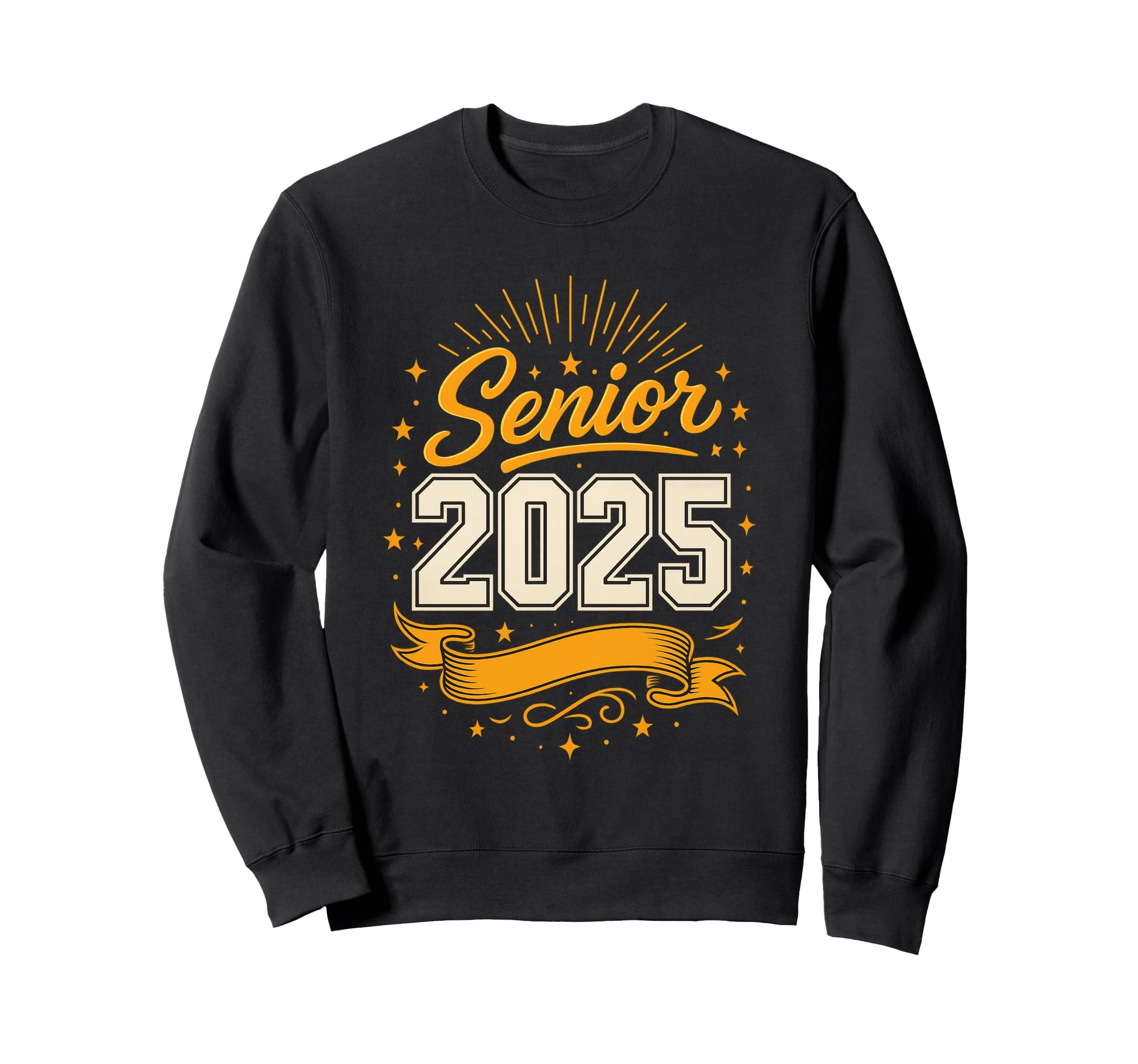 Senior 2025 Graduation Typography Sweatshirt - Fun Novelty Design Men Women - T-Shirt, Sweatshirt, Hoodie
