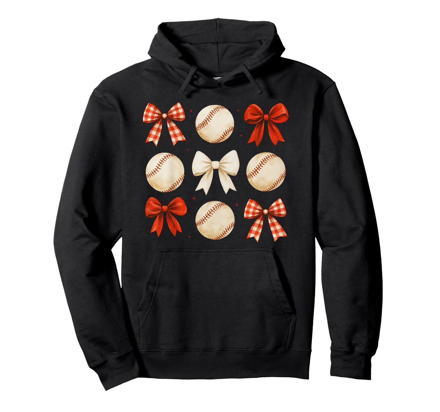 Coquette Bow Baseball Game Day Cheer Mom Hoodie - Aesthetic Graphic Unisex - T-Shirt, Sweatshirt, Hoodie