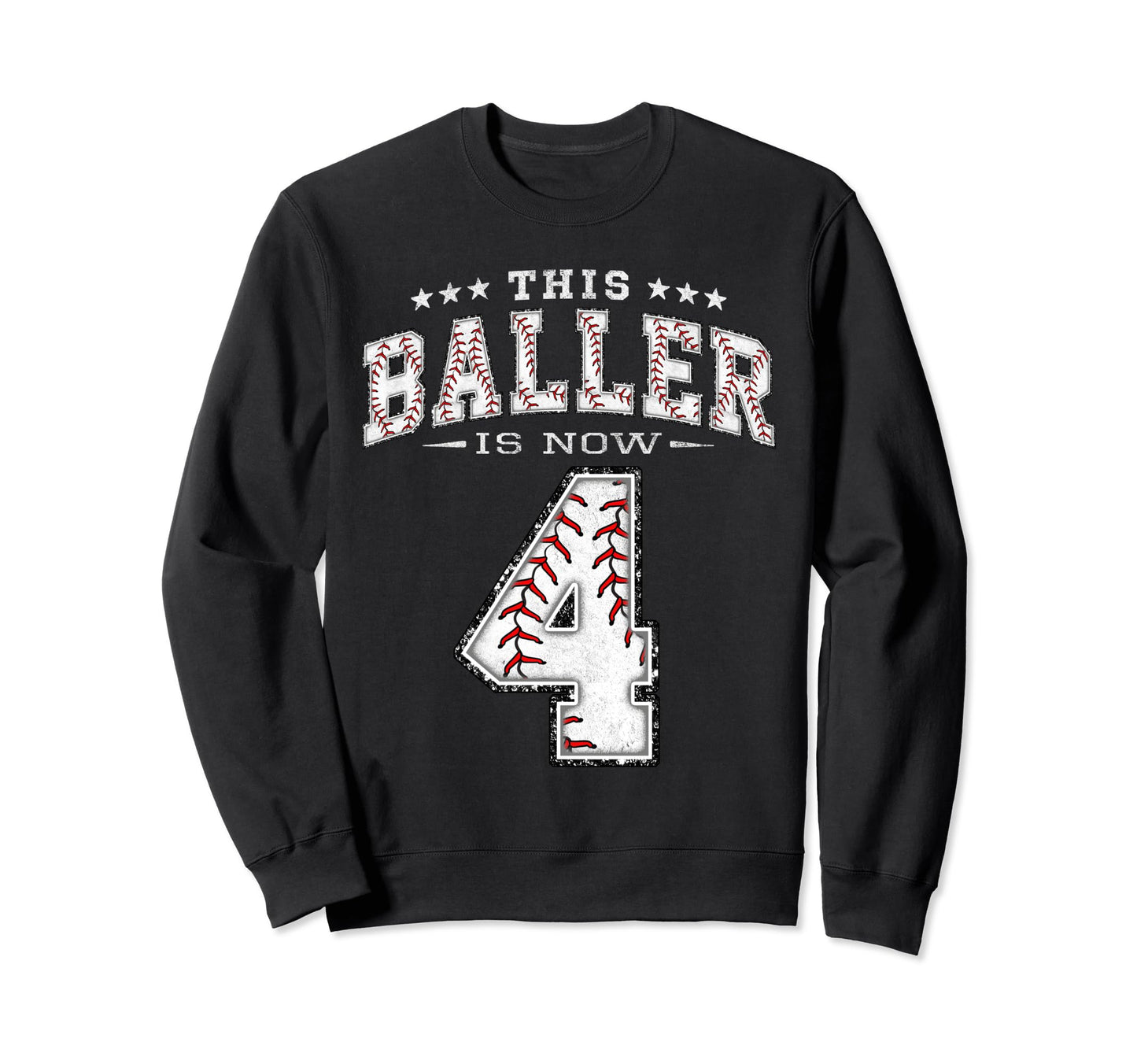 4 Years Old Birthday Baseball Theme Sweatshirt - Novelty Apparel Men Women - T-Shirt, Sweatshirt, Hoodie