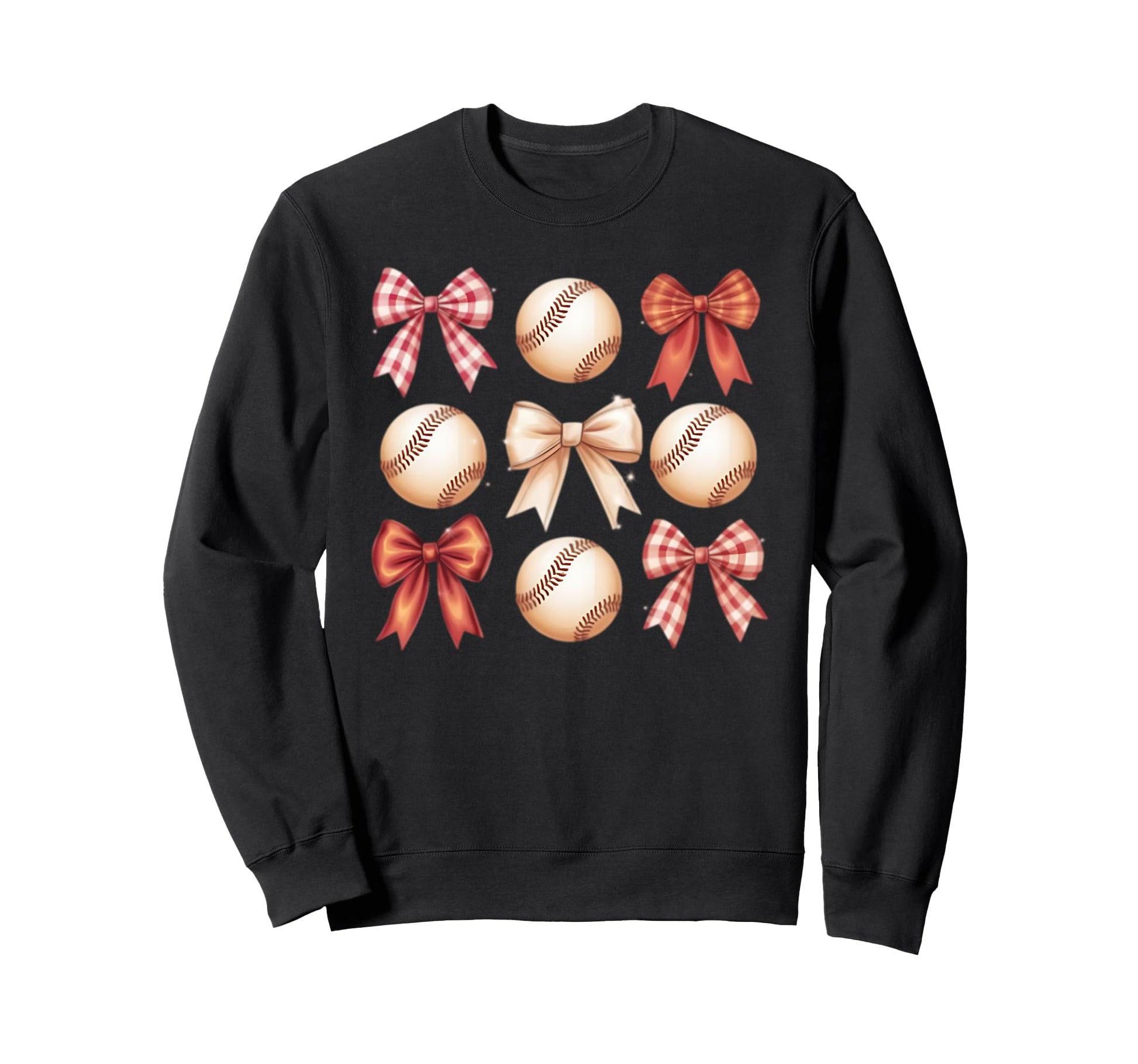 Baseball Coquette Bow Mom Sister Sweatshirt - Custom Art Print for Adults - T-Shirt, Sweatshirt, Hoodie
