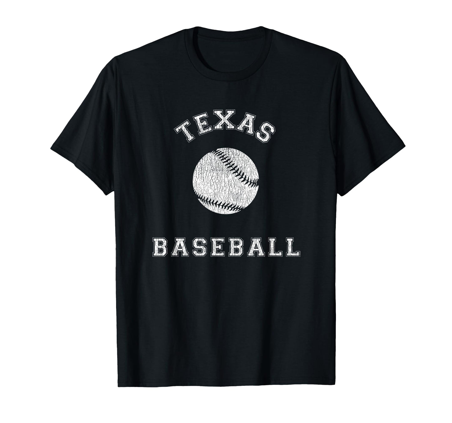 Texas Baseball Distressed T-Shirt - Minimalist Print Men Women - T-Shirt, Sweatshirt, Hoodie