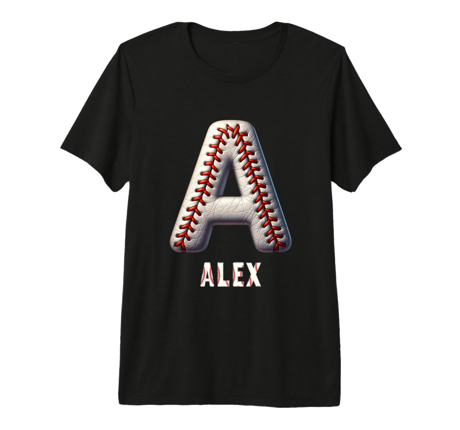 Baseball Home Run Alexander Initial T-Shirt - Aesthetic Graphic for Adults - T-Shirt, Sweatshirt, Hoodie