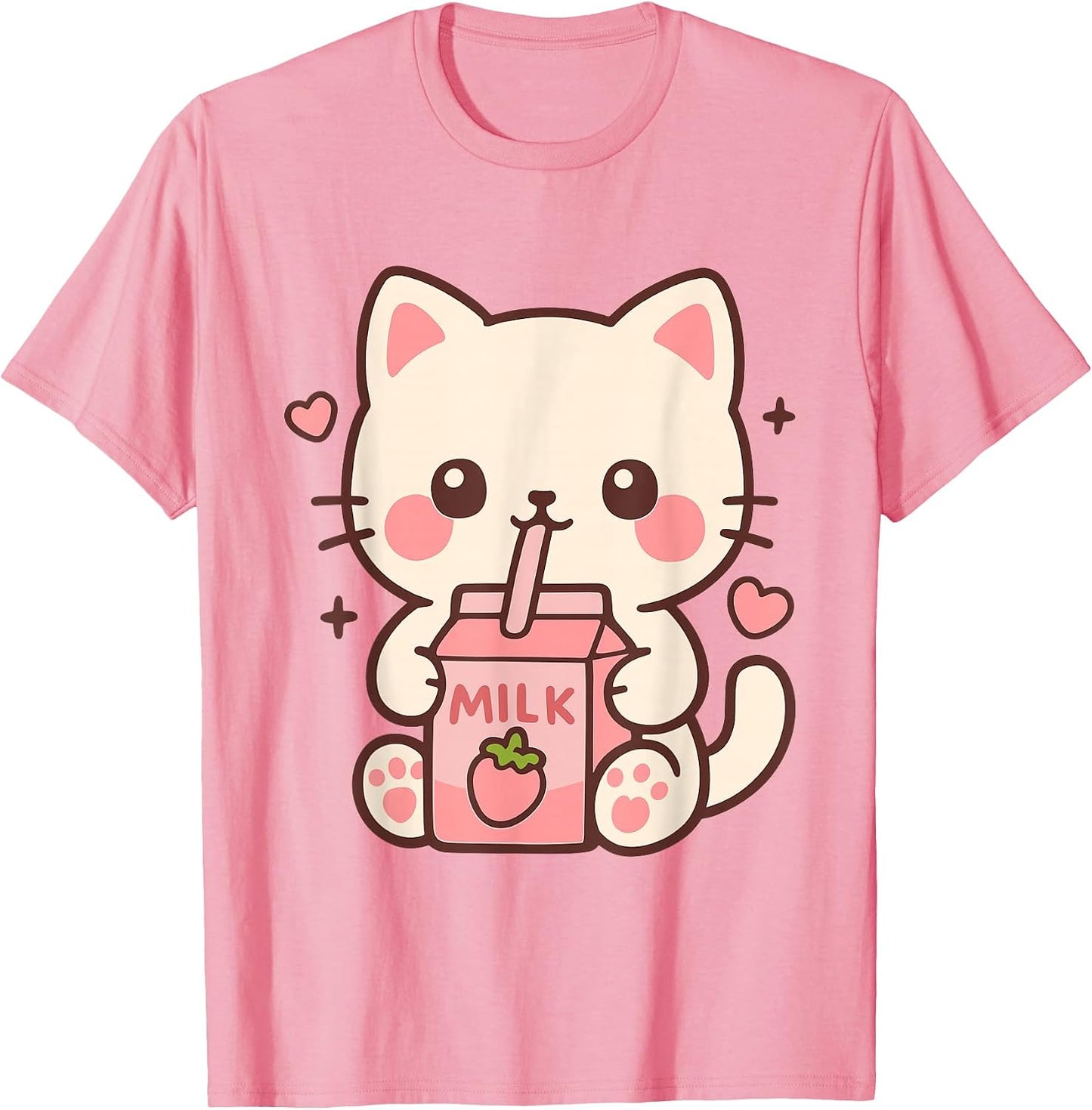 Pastel Kawaii Cat Milk Lover Cute Aesthetic Anime - Adult & Kids T-Shirts, Sweatshirts & Hoodies apparel design preview 1
