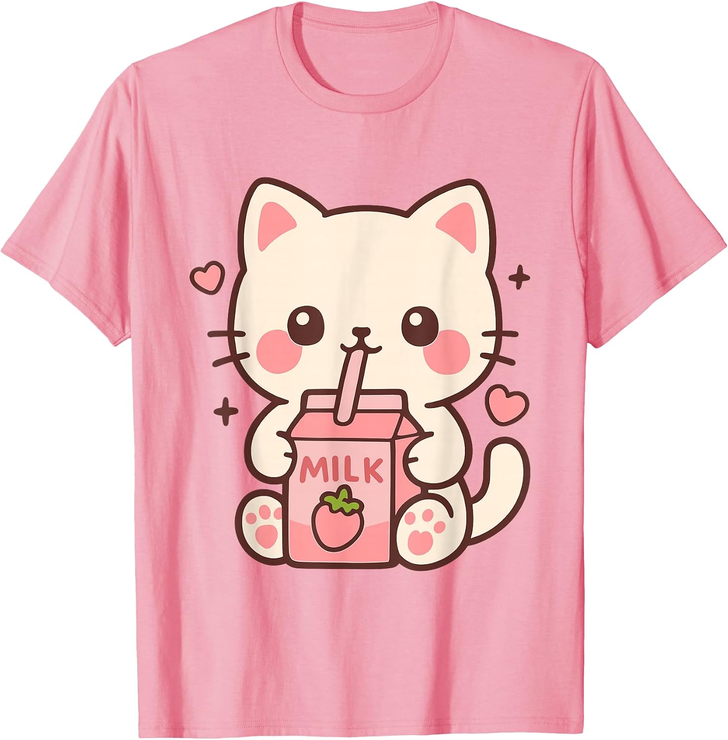 Pastel Kawaii Cat Milk Lover Cute Aesthetic Anime - Adult & Kids T-Shirts, Sweatshirts & Hoodies apparel design preview 1