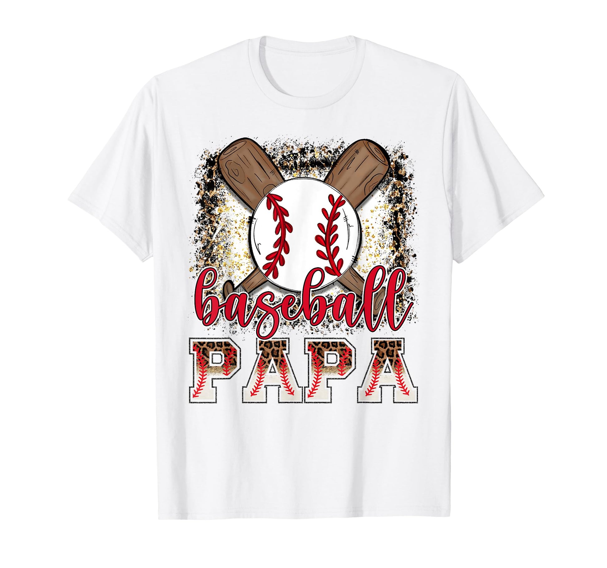 Baseball Papa Leopard Proud Ball Papa T-Shirt - Streetwear Style Men Women - T-Shirt, Sweatshirt, Hoodie