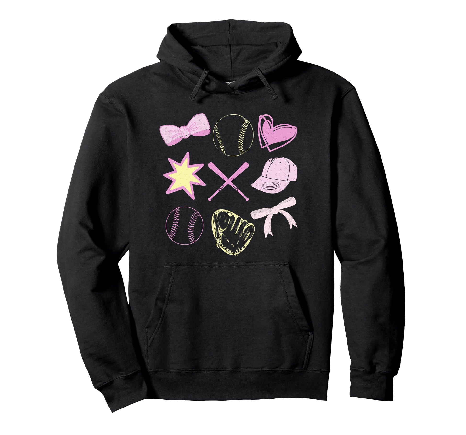 Baseball Mom Coquette Bow Mothers Day Hoodie - Graphic Print Unisex - T-Shirt, Sweatshirt, Hoodie