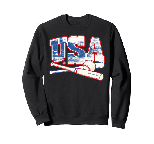 American Baseball Flag Sport Fan Sweatshirt - Custom Art Print for Adults - T-Shirt, Sweatshirt, Hoodie