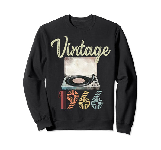 1966 Vinyl Record Player 58Th Sweatshirt - Fun Novelty Design Men Women - T-Shirt, Sweatshirt, Hoodie