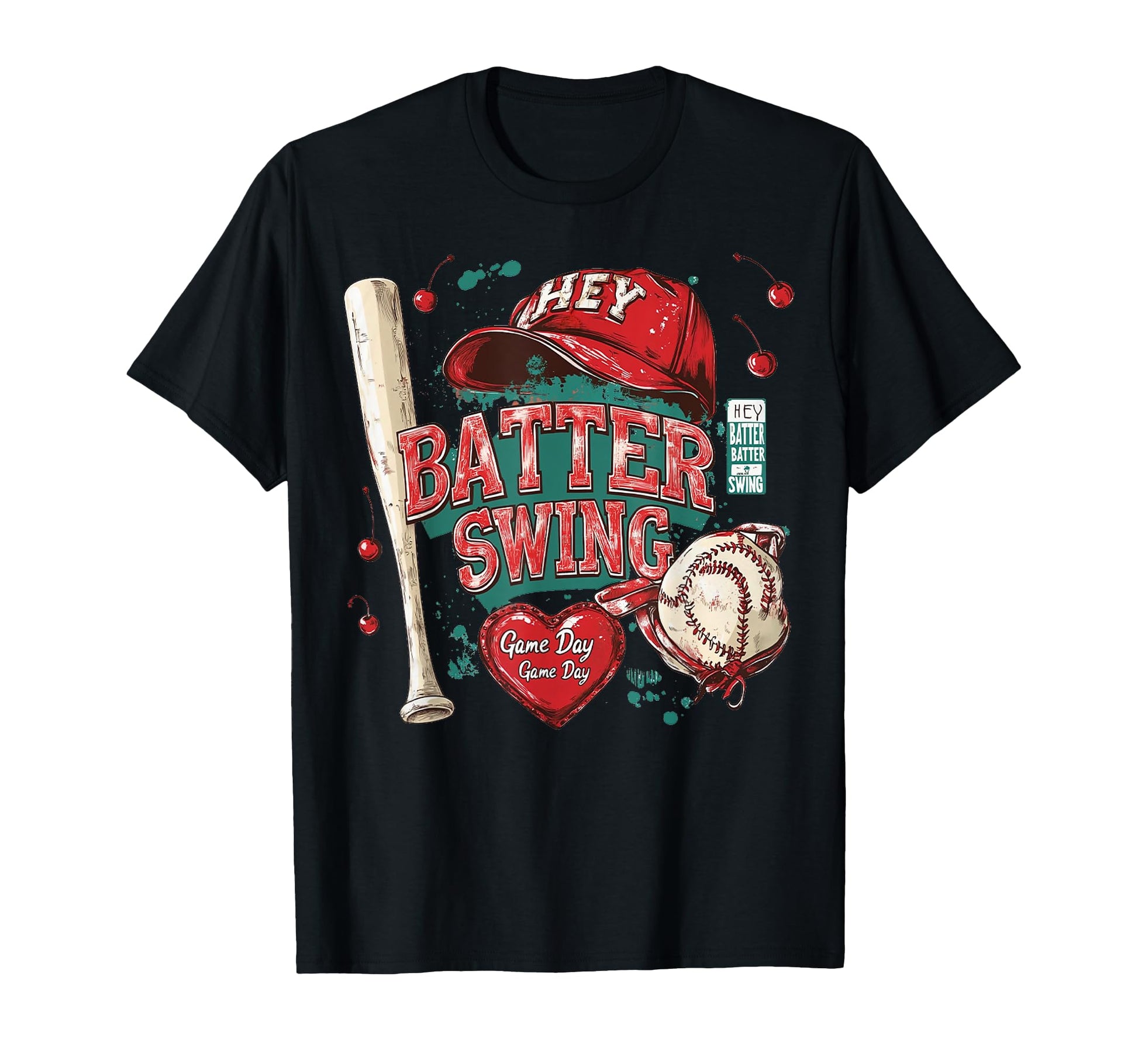 Baseball Batter Batter Swing Checkered T-Shirt - Unique Graphic Unisex - T-Shirt, Sweatshirt, Hoodie