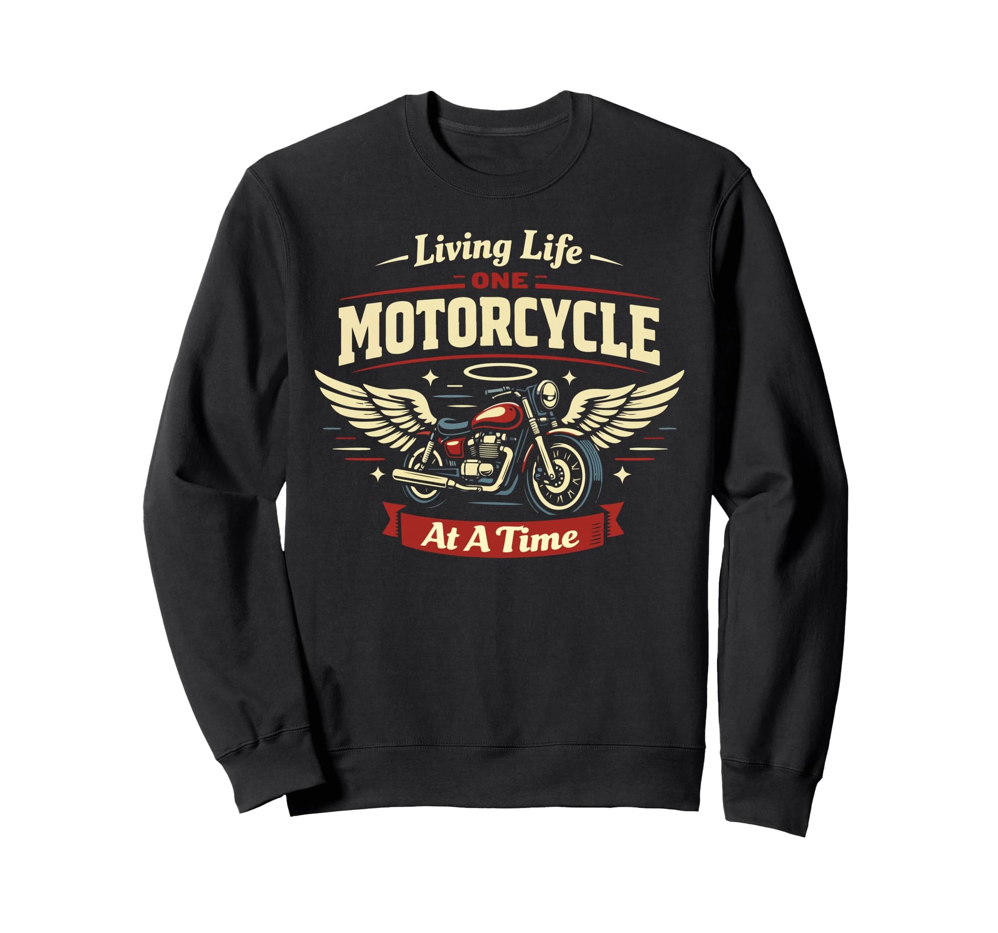 Motorcycle Biker Living Life One Sweatshirt - Graphic Print Unisex - T-Shirt, Sweatshirt, Hoodie