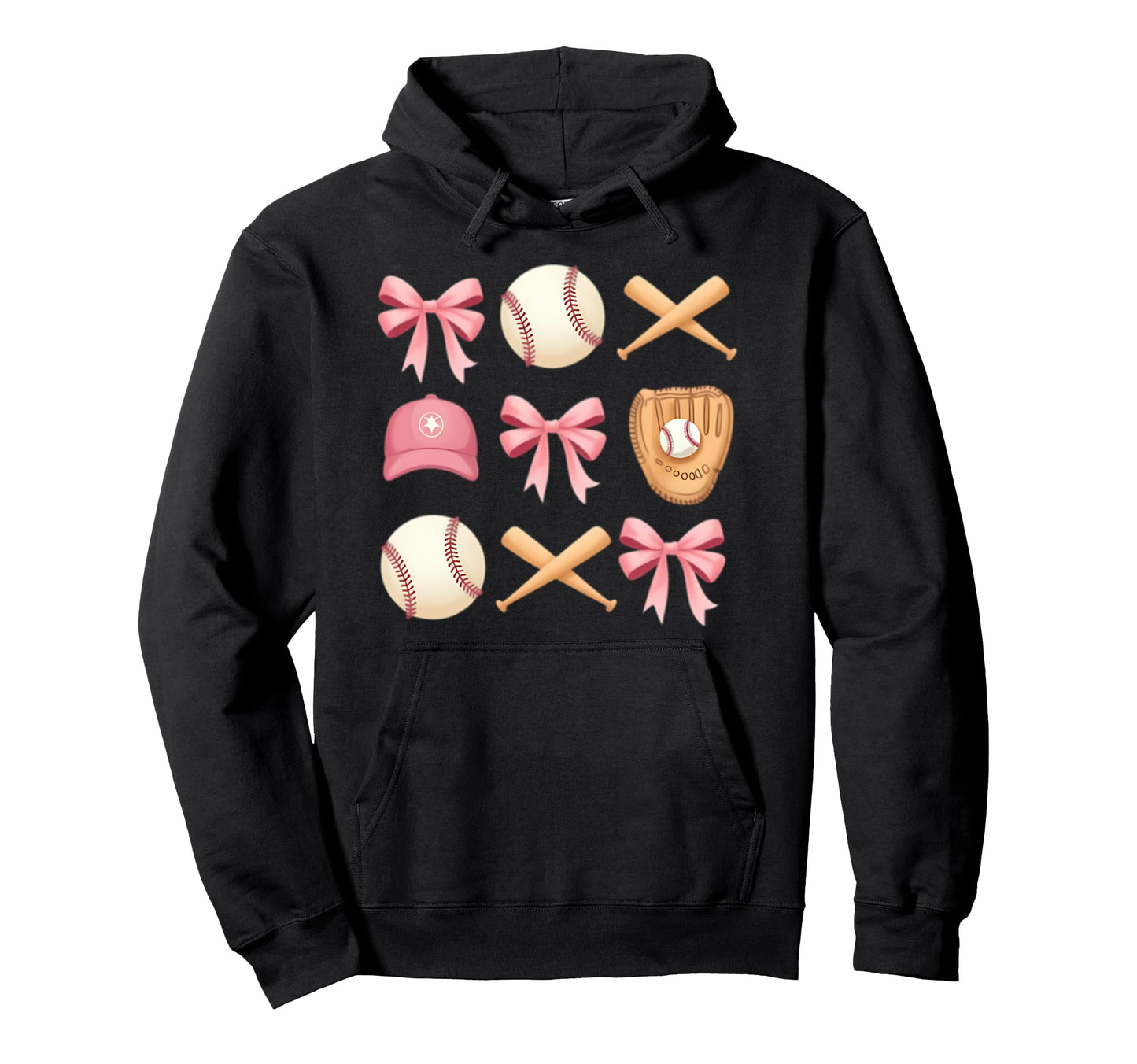 Baseball Coquette Bow Mom Sister Hoodie - Fun Novelty Design Unisex - T-Shirt, Sweatshirt, Hoodie
