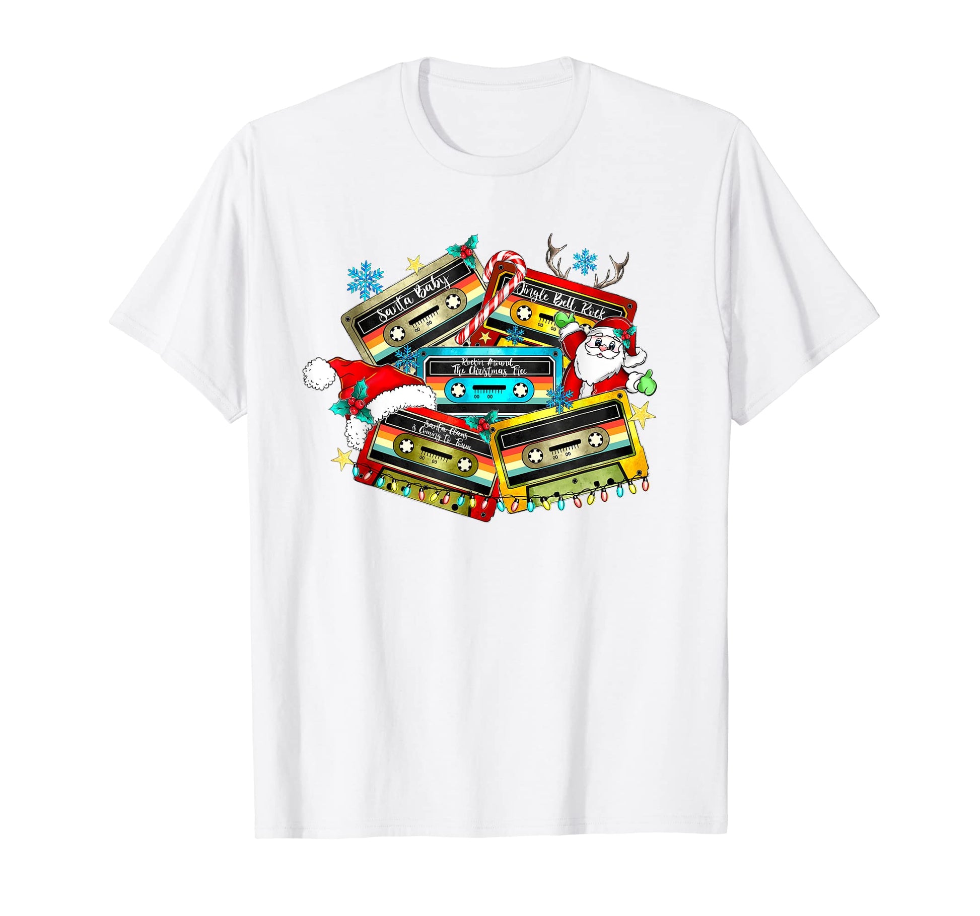 Cassette Tapes Western Santa Claus T-Shirt - Novelty Apparel for Adults - T-Shirt, Sweatshirt, Hoodie