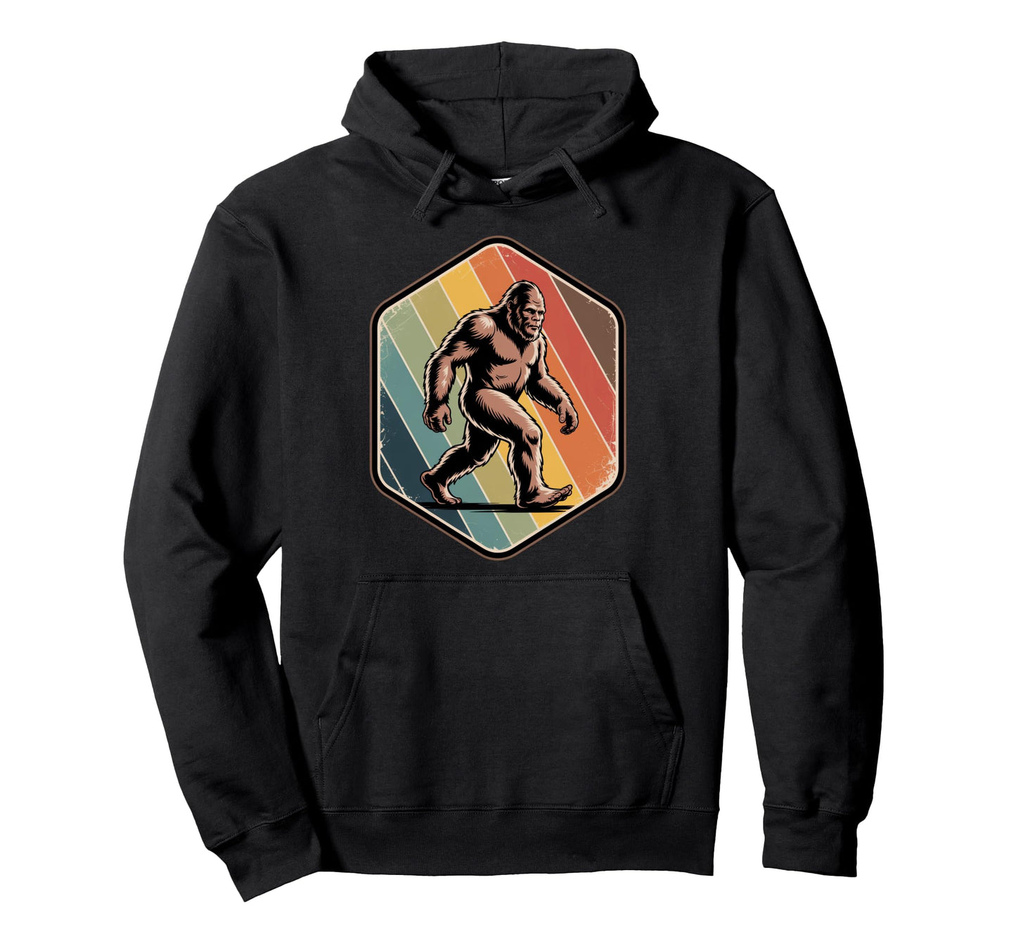 Bigfoot Walking Stripes Hoodie - Minimalist Print Men Women - T-Shirt, Sweatshirt, Hoodie
