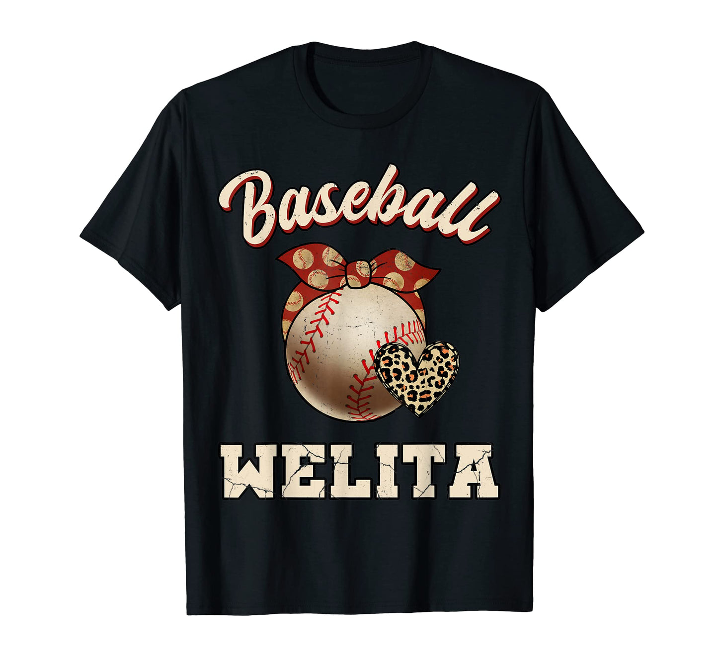 Baseball Welita Bandana Leopard Heart T-Shirt - Minimalist Print Men Women - T-Shirt, Sweatshirt, Hoodie
