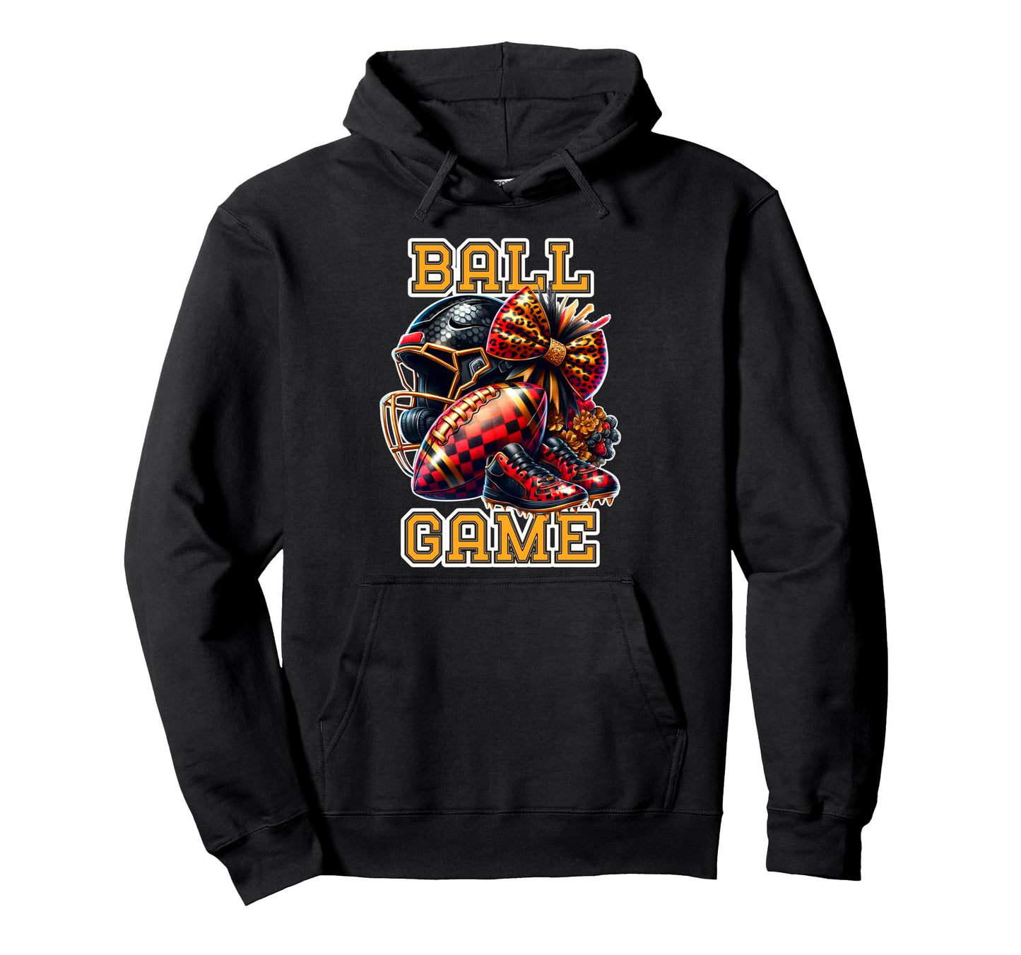 Baseball Game Day Leopard Shoes Hoodie - Casual Everyday Wear Men Women - T-Shirt, Sweatshirt, Hoodie