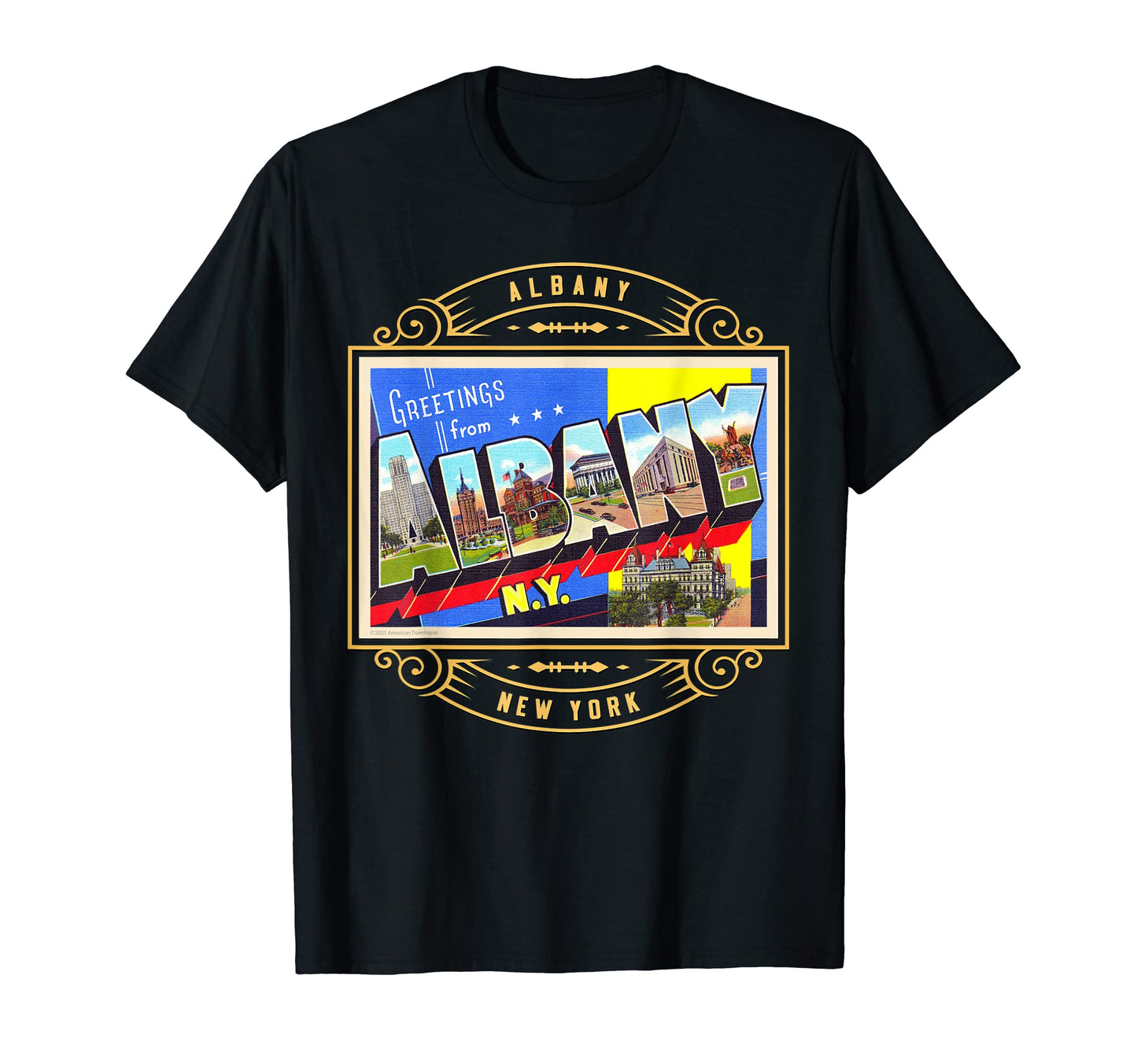 Albany New York Ny Large Letter T-Shirt - Streetwear Style for Adults - T-Shirt, Sweatshirt, Hoodie