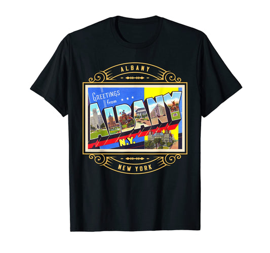 Albany New York Ny Large Letter T-Shirt - Streetwear Style for Adults - T-Shirt, Sweatshirt, Hoodie