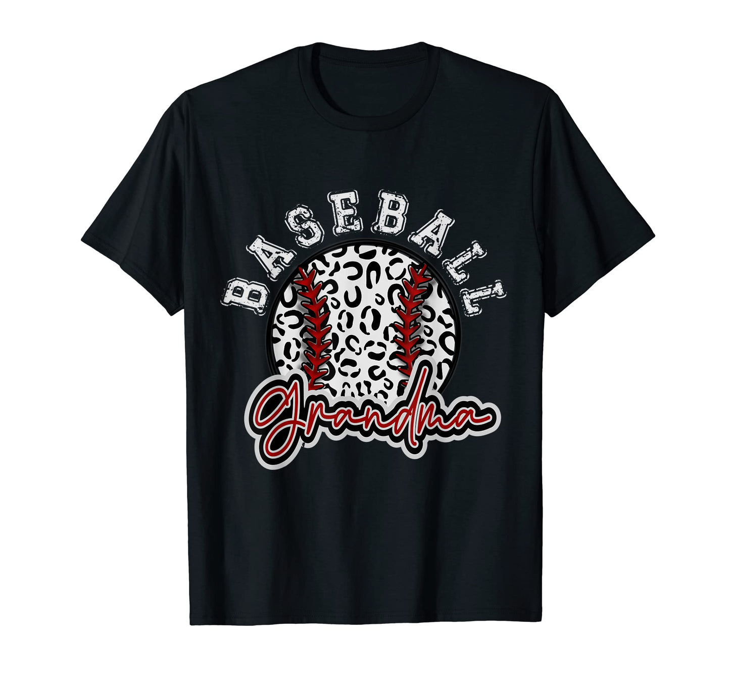 Leopard Cheetah Baseball Grandma Womens T-Shirt - Unique Graphic Unisex - T-Shirt, Sweatshirt, Hoodie