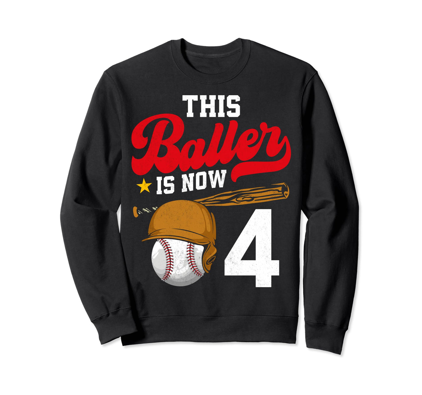 This Baller Is 4 Ball Baseball Sweatshirt - Casual Everyday Wear Men Women - T-Shirt, Sweatshirt, Hoodie