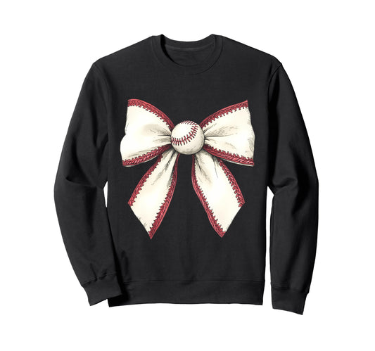 Baseball Coquette Bow Baseball Game Sweatshirt - Streetwear Style Unisex - T-Shirt, Sweatshirt, Hoodie