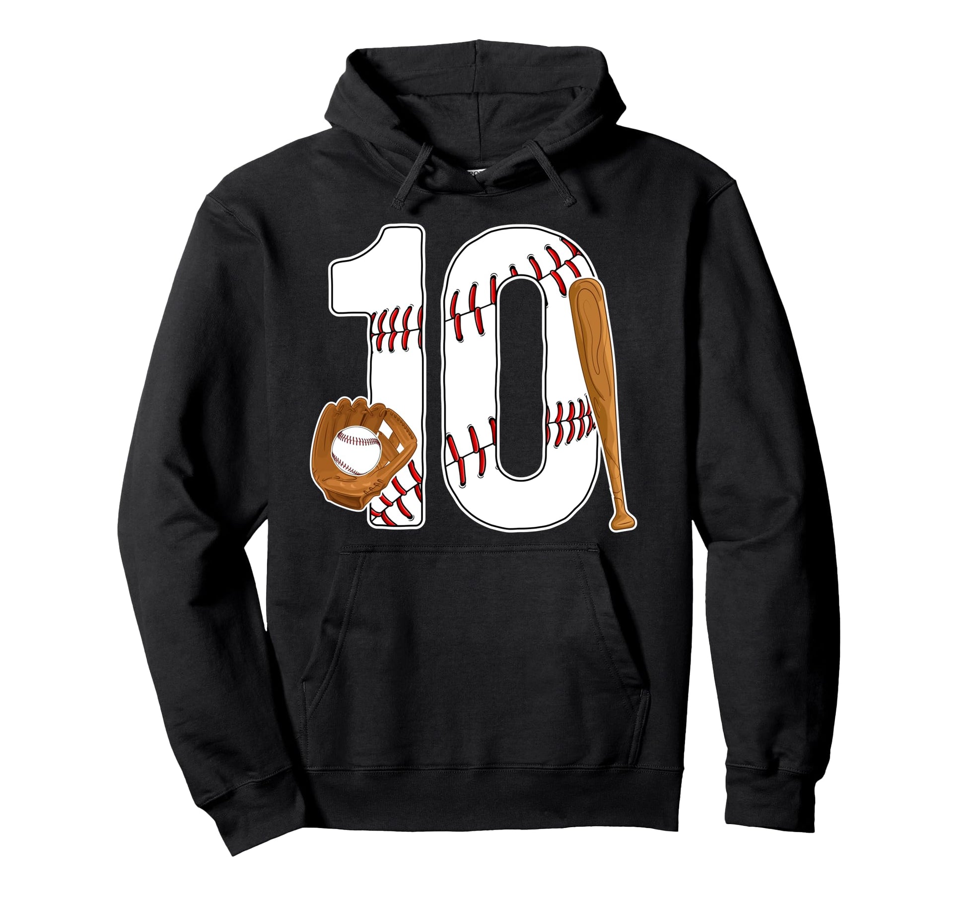 10Th Birthday Baseball Ten Year Old Hoodie - Unique Graphic for Adults - T-Shirt, Sweatshirt, Hoodie