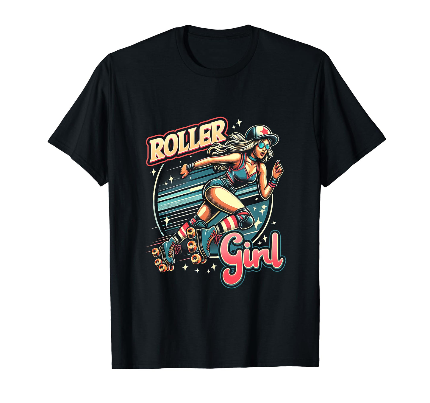 Roller Skater Skating 70S 80S 90S Skates T-Shirt - Graphic Print Unisex - T-Shirt, Sweatshirt, Hoodie