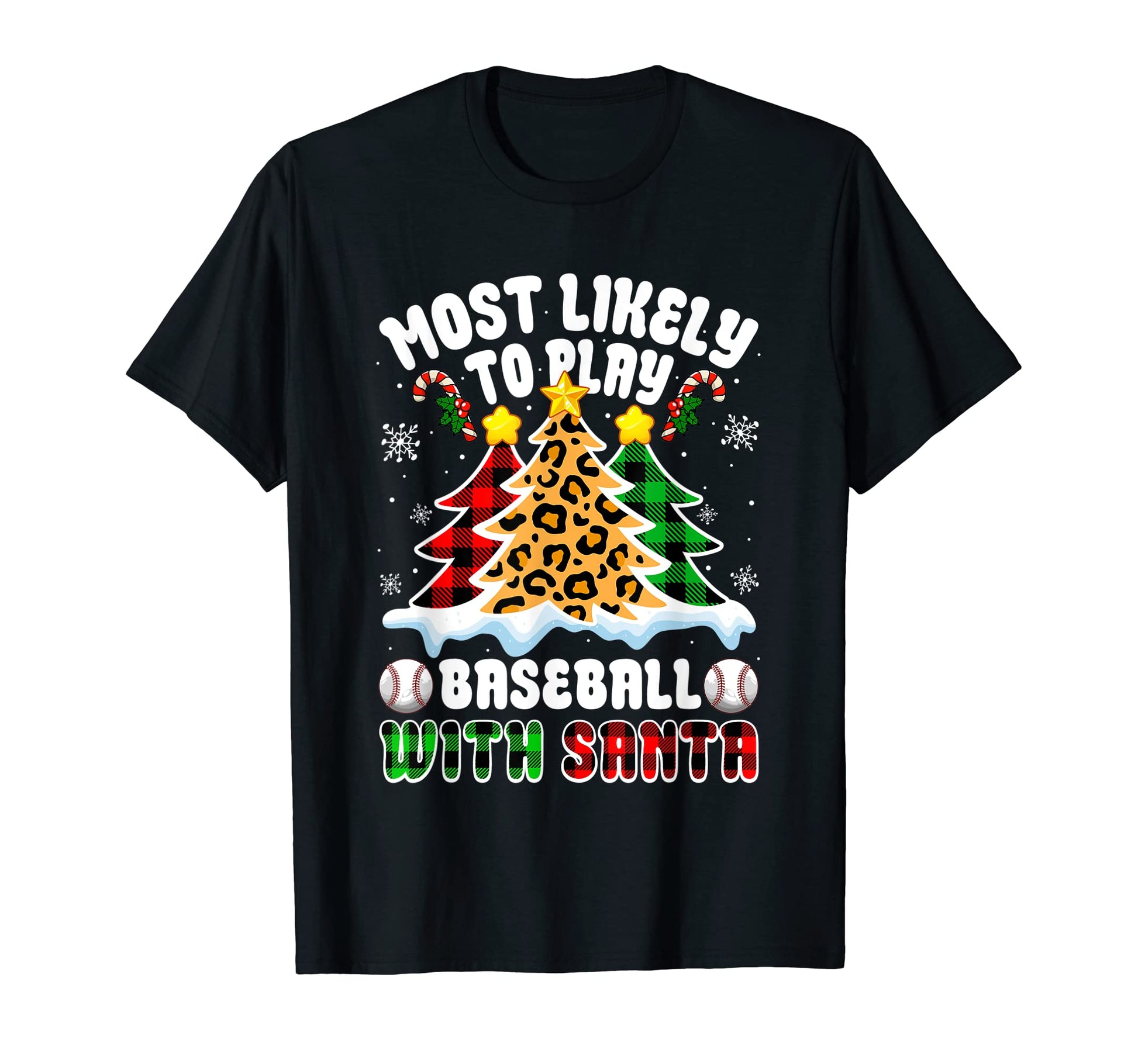 Most Likely To Play Baseball Santa T-Shirt - Trendy Graphic for Adults - T-Shirt, Sweatshirt, Hoodie