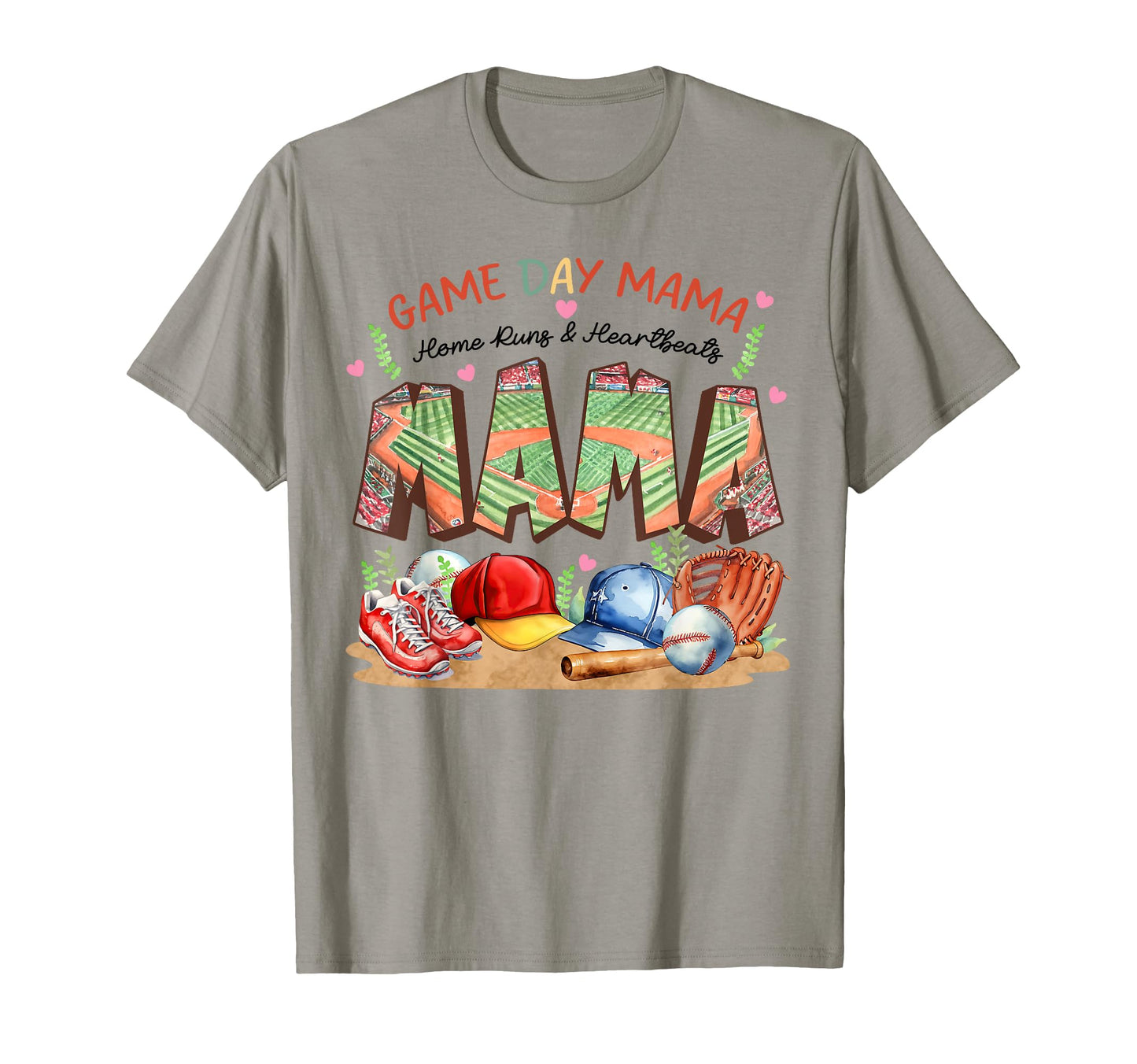 Game Day Mama Home Runs And Heartbeats T-Shirt - Streetwear Style Unisex - T-Shirt, Sweatshirt, Hoodie