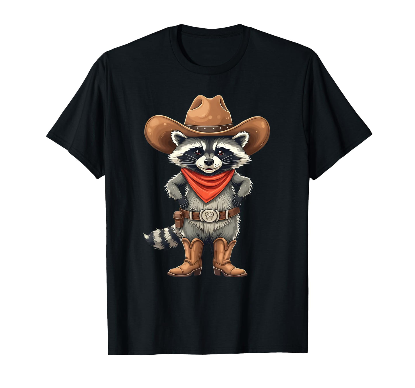 Raccoon Cowboy Cowgirl Western T-Shirt - Casual Everyday Wear Men Women - T-Shirt, Sweatshirt, Hoodie